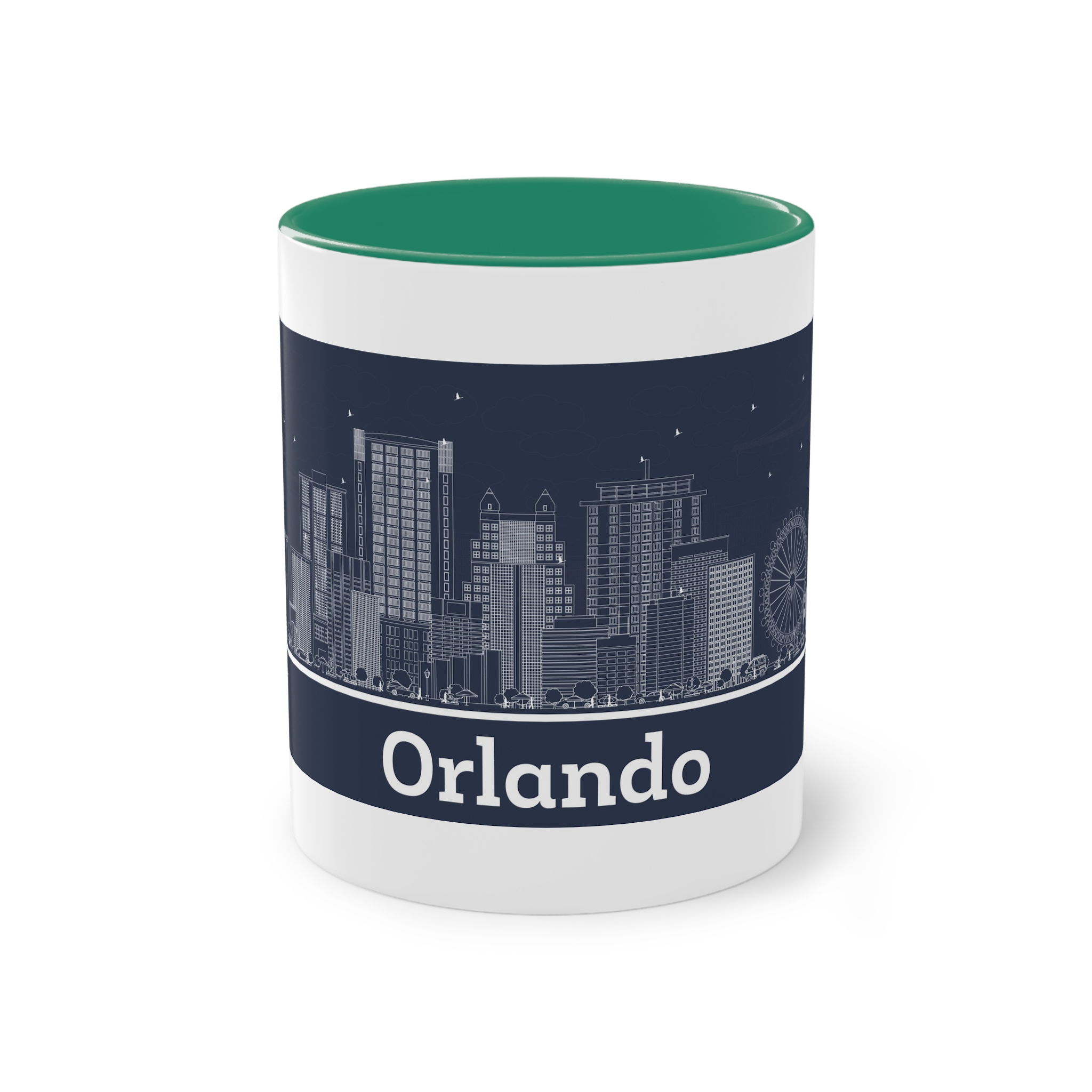 Orlando Outline Inverse Two Tone Coffee Mug 11oz - Image 29
