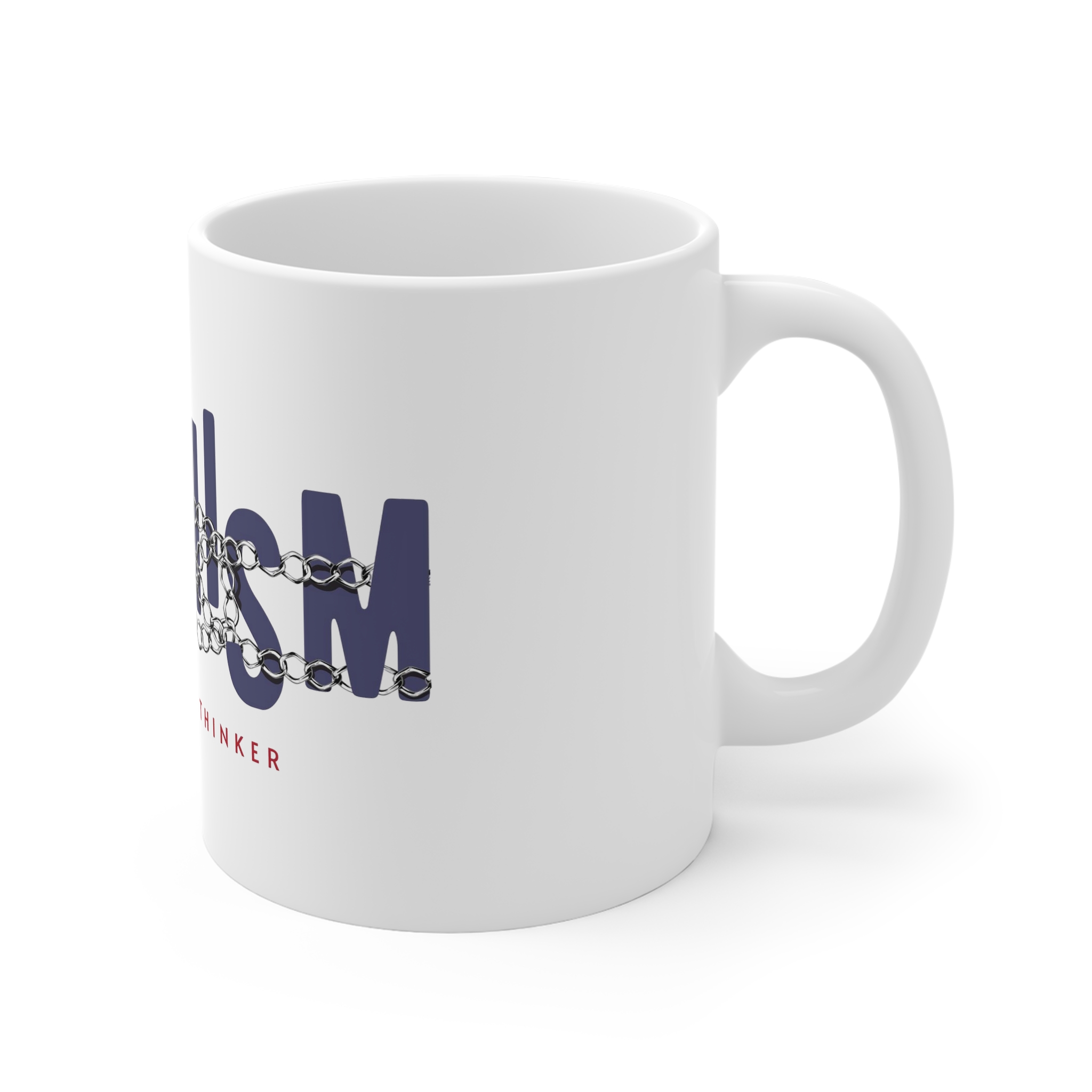 Optimism Typography Slogan With Silver Chain Lace Vector Illustration Drawn By Hand 11oz White Mug - Image 3