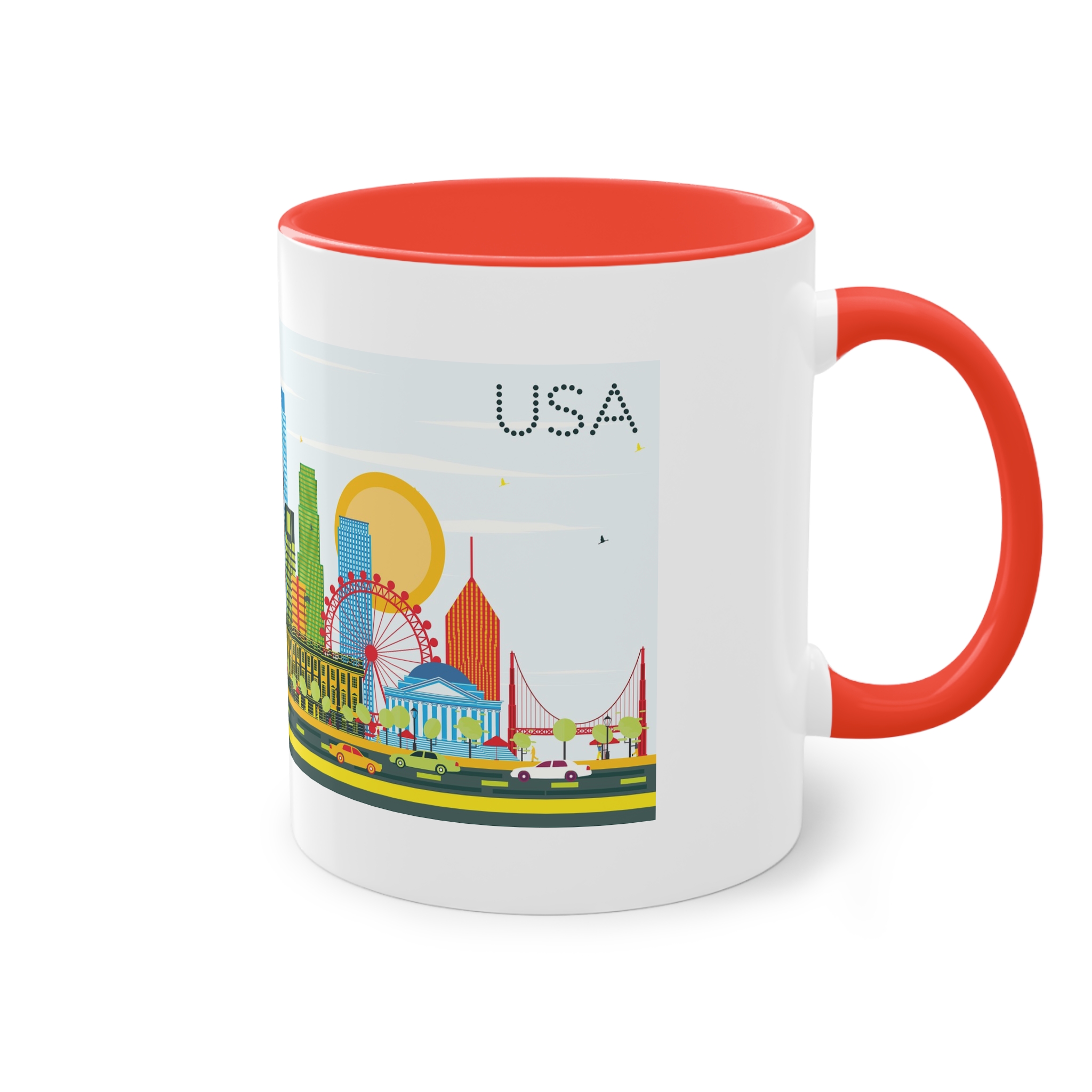 Usa Color Two Tone Coffee Mug 11oz - Image 4