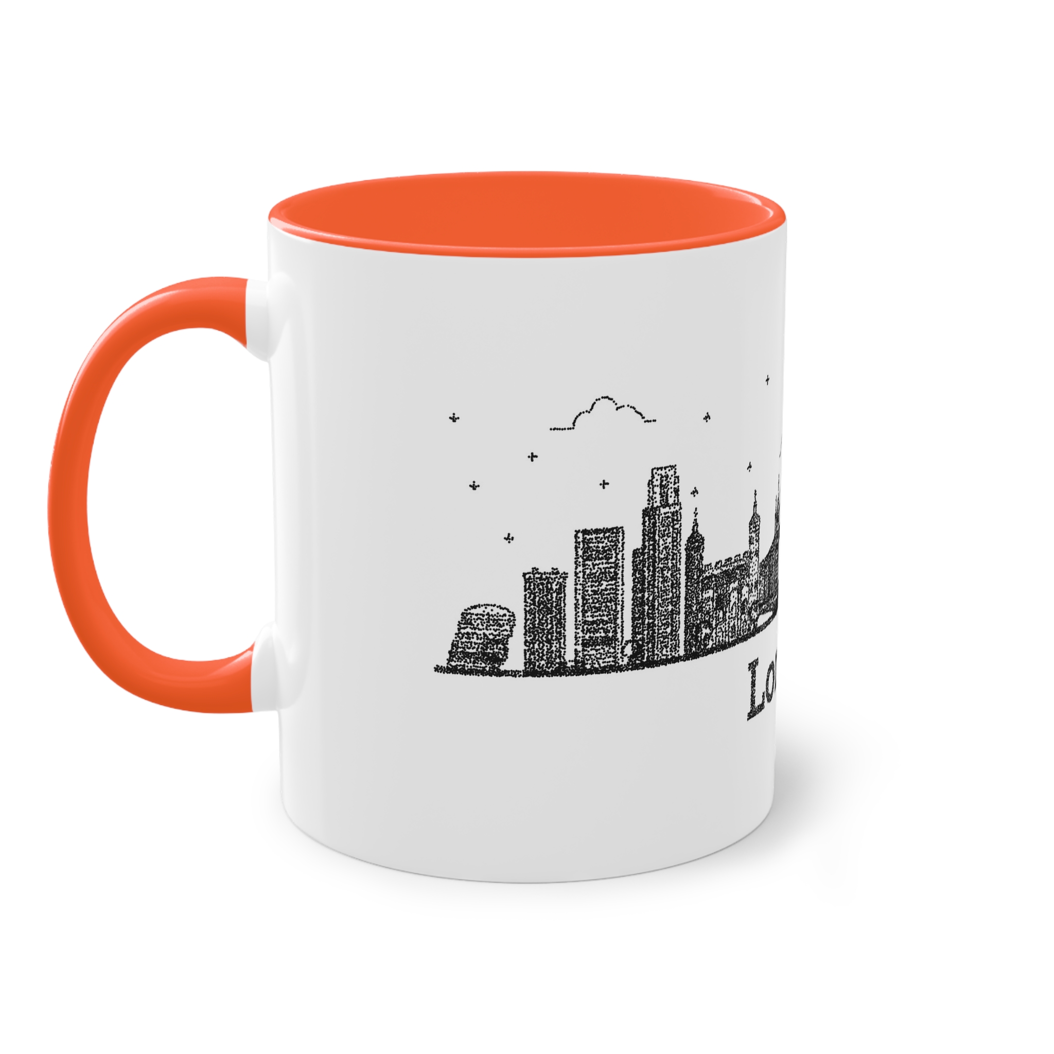 London Outline Bold Color Texture Two Tone Coffee Mug 11oz - Image 15