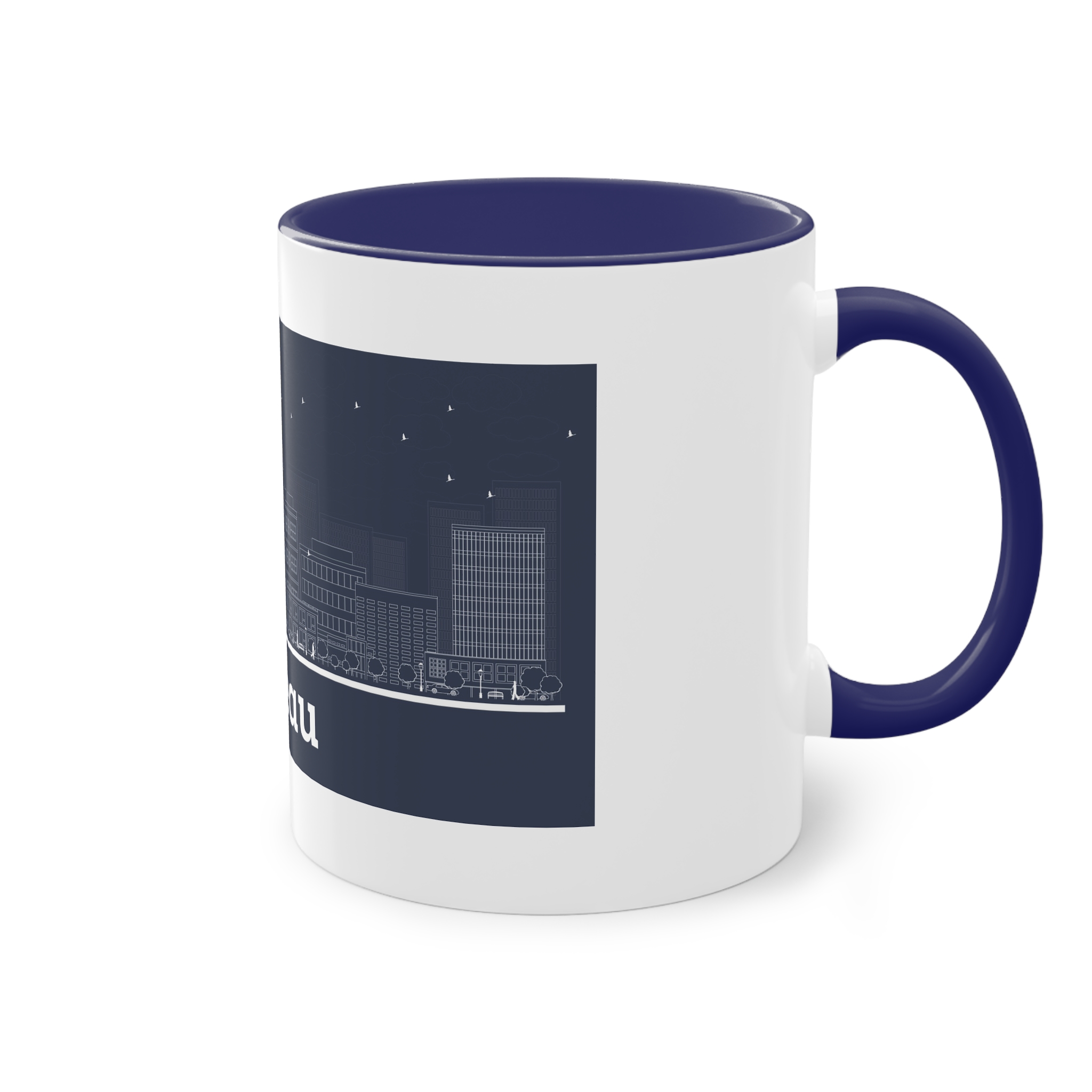 Juneau Outline Inverse Two Tone Coffee Mug 11oz - Image 44
