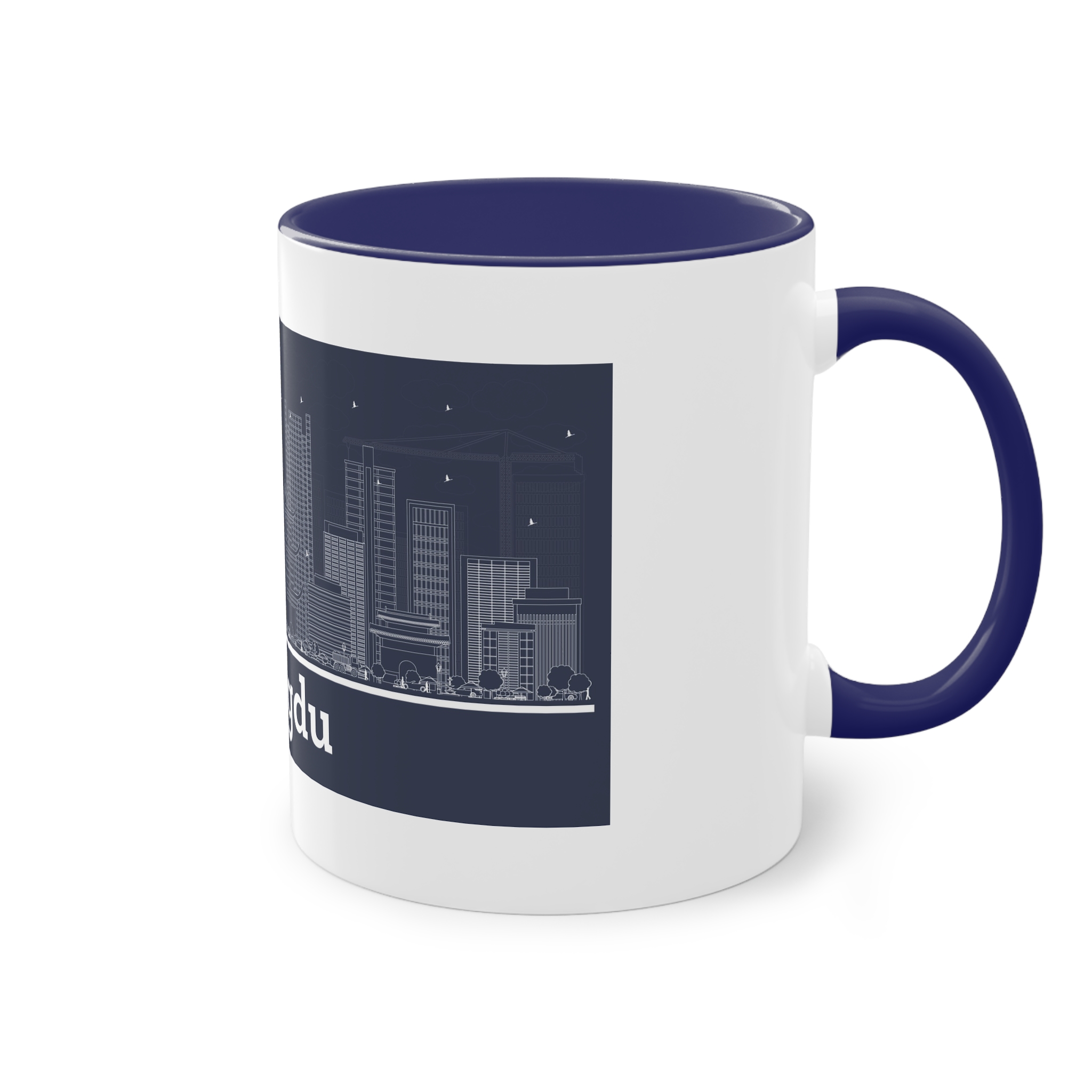 Chengdu Outline Inverse Two Tone Coffee Mug 11oz - Image 44