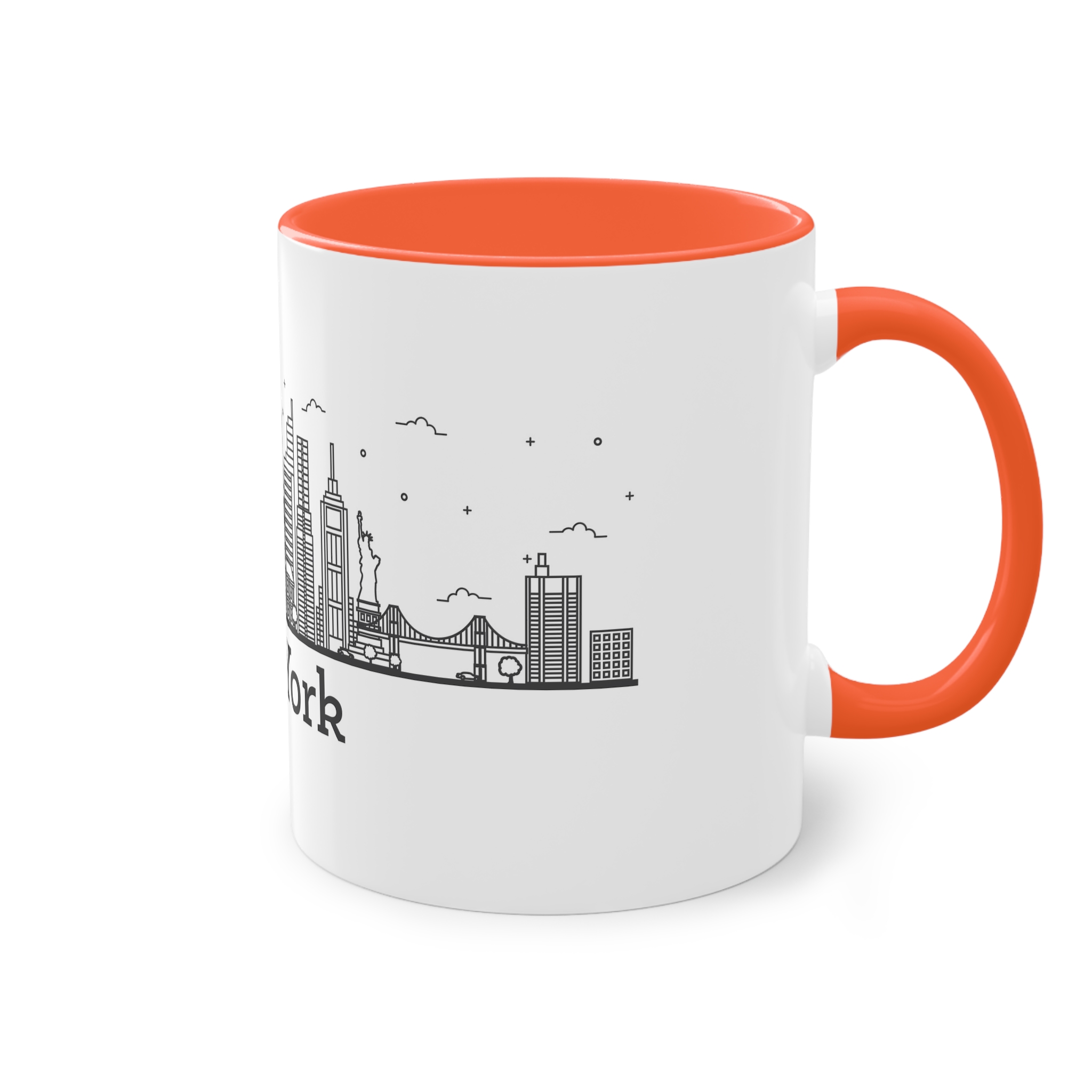 New York Outline Bold 2018 Two Tone Coffee Mug 11oz - Image 16