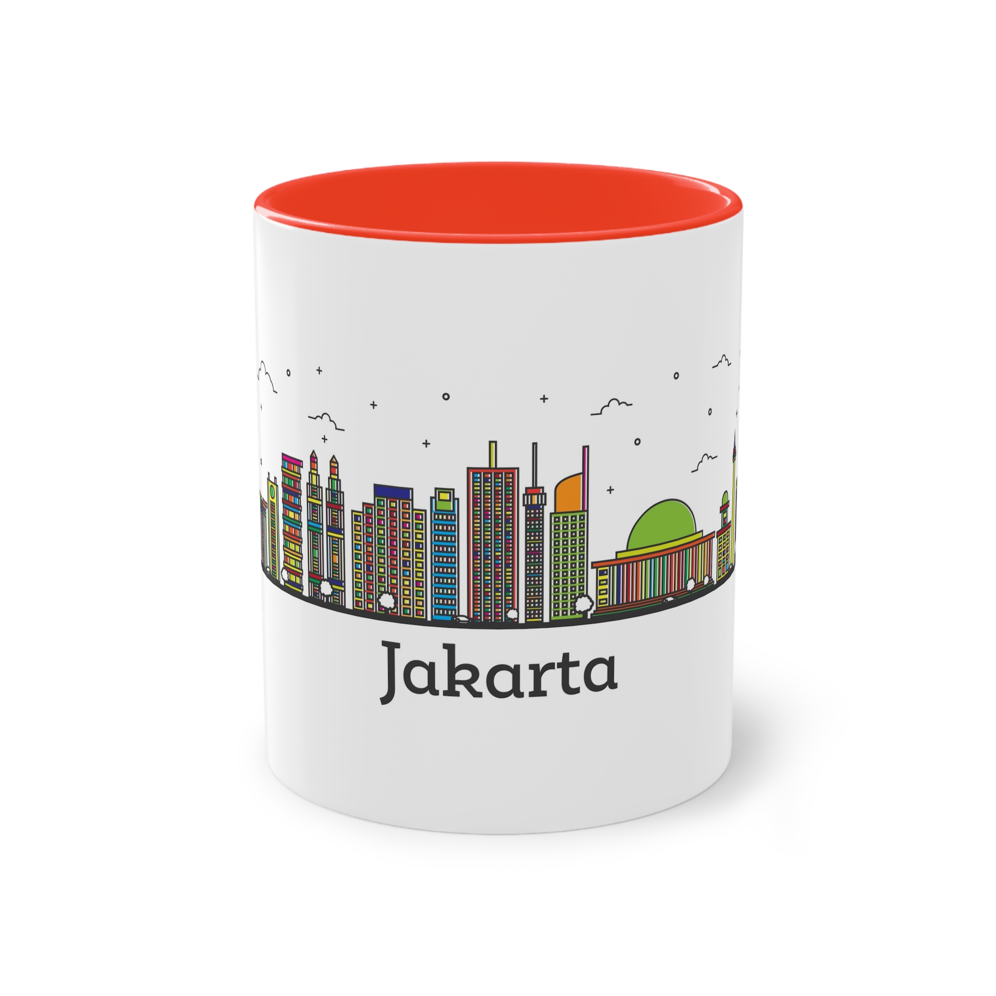 Jakarta Outline Bold Color Two Tone Coffee Mug 11oz