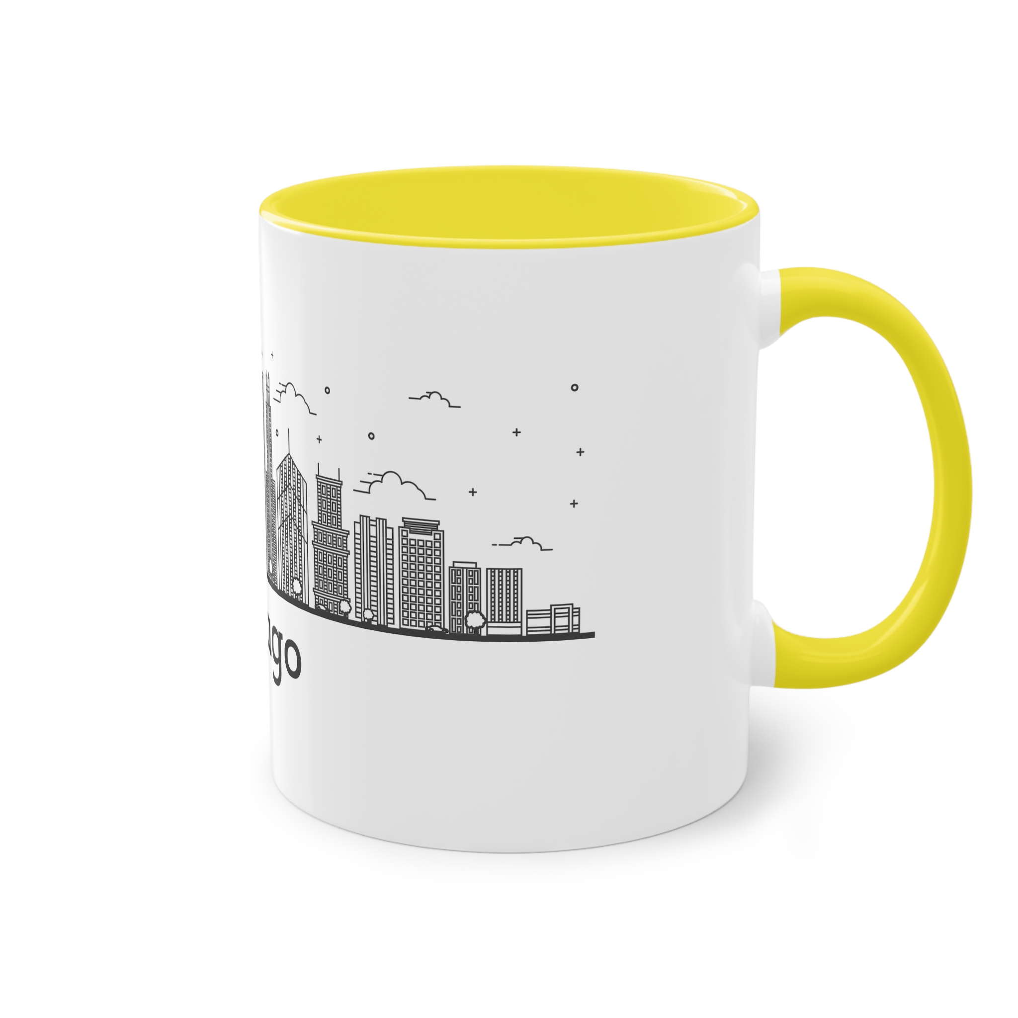 Chicago Outline Bold Two Tone Coffee Mug 11oz - Image 24