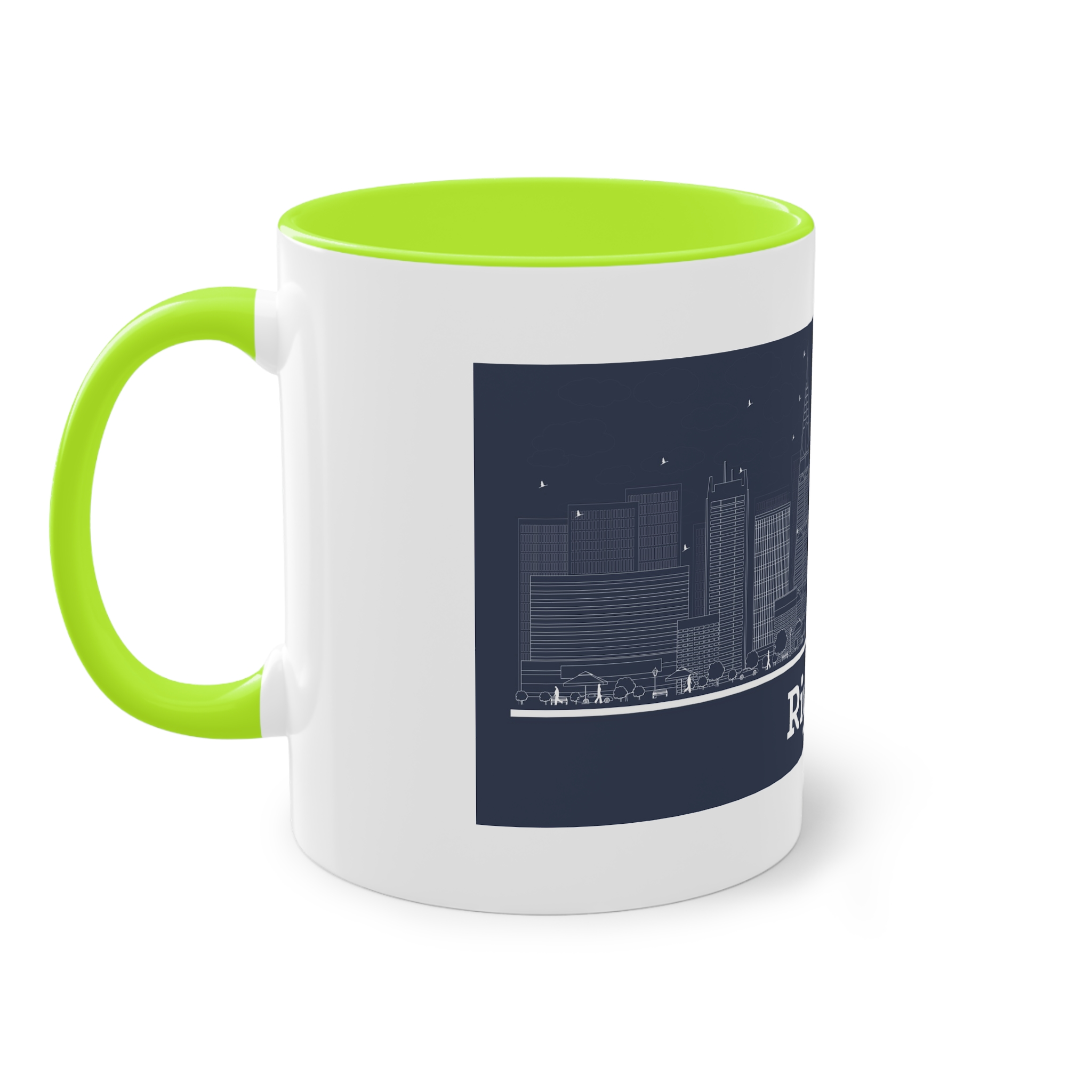 Riyadh Outline Inverse Two Tone Coffee Mug 11oz - Image 27