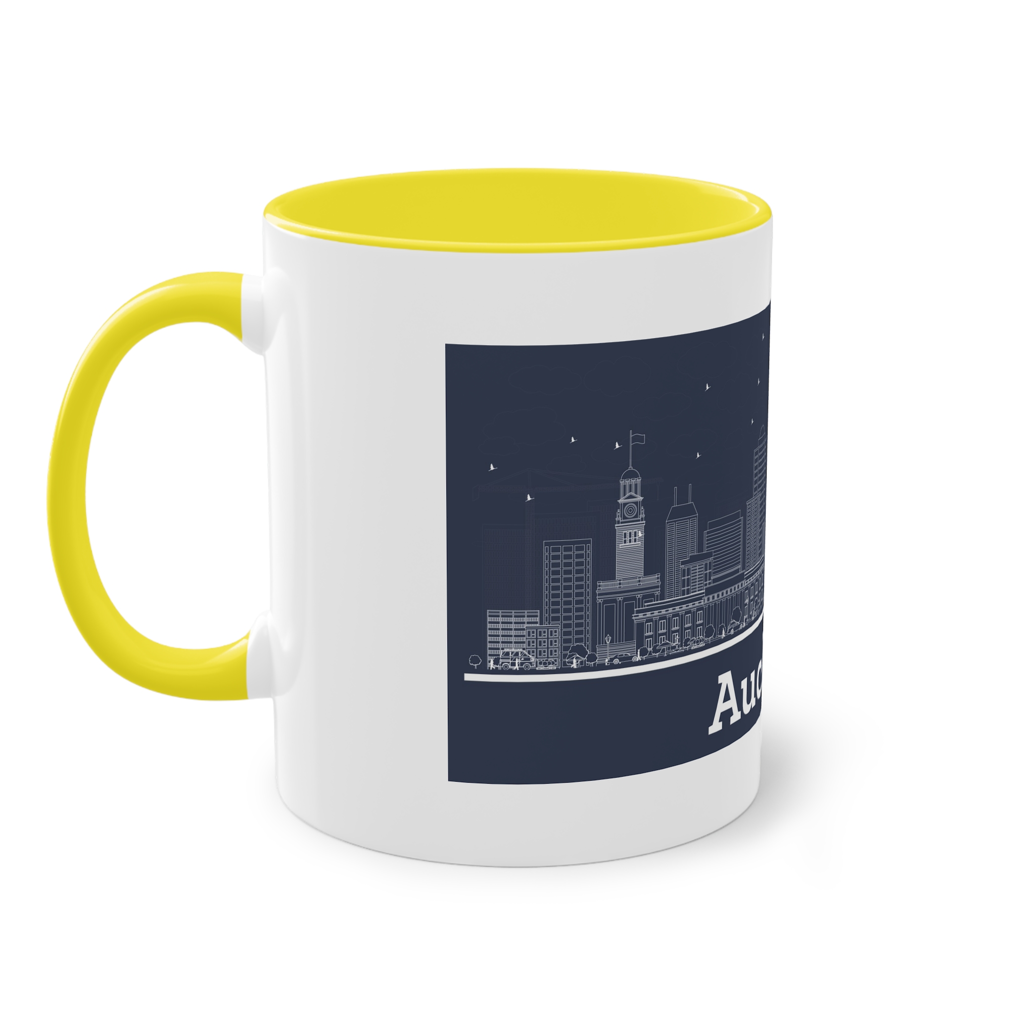 Auckland Outline Inverse Two Tone Coffee Mug 11oz - Image 23