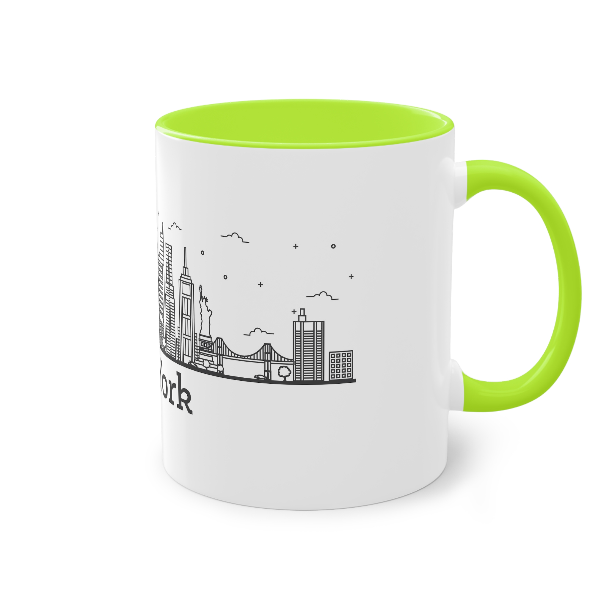 New York Outline Bold 2018 Two Tone Coffee Mug 11oz - Image 28