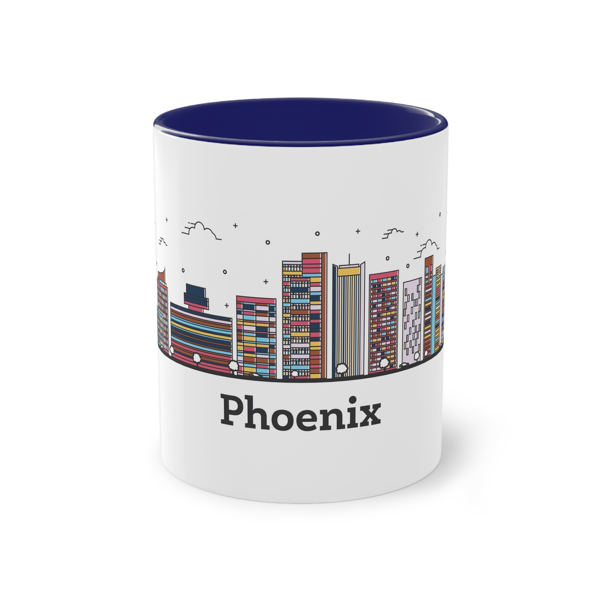 Phoenix Outline Bold Color Two Tone Coffee Mug 11oz - Image 41