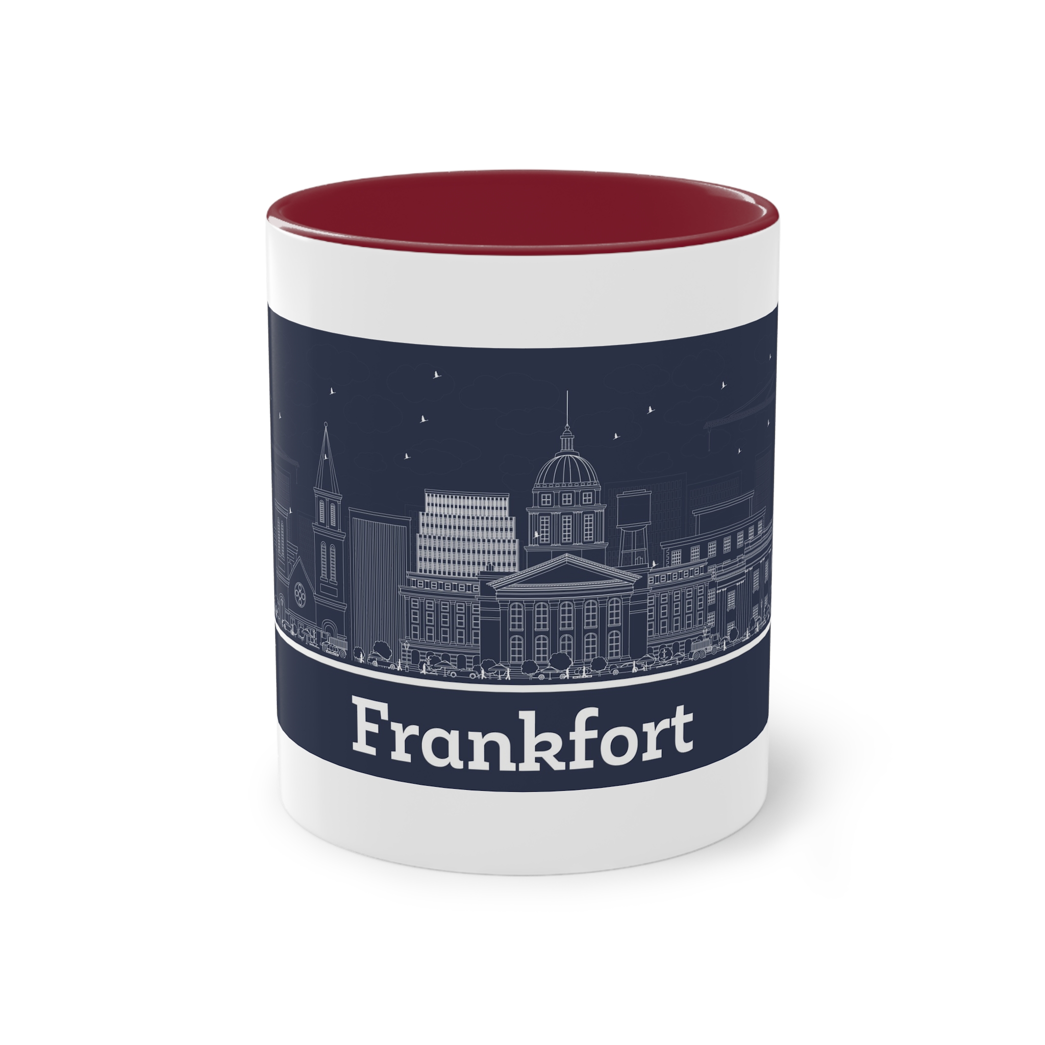 Frankfort Outline Inverse Two Tone Coffee Mug 11oz - Image 5