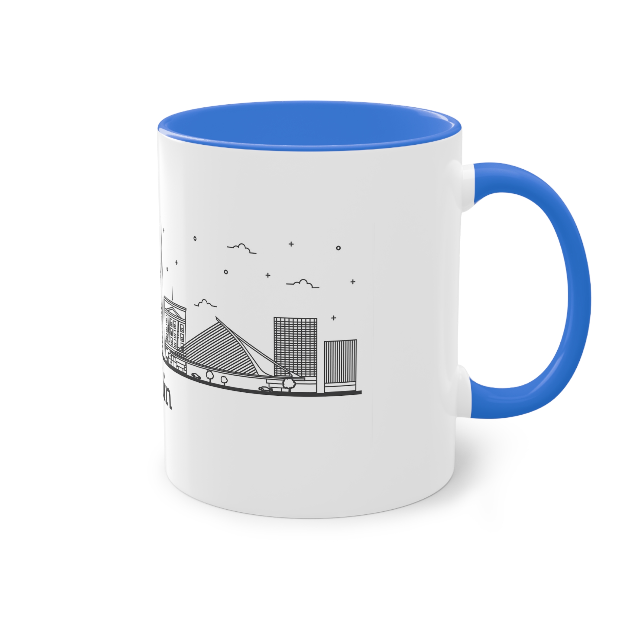 Dublin Outline Bold Two Tone Coffee Mug 11oz - Image 40