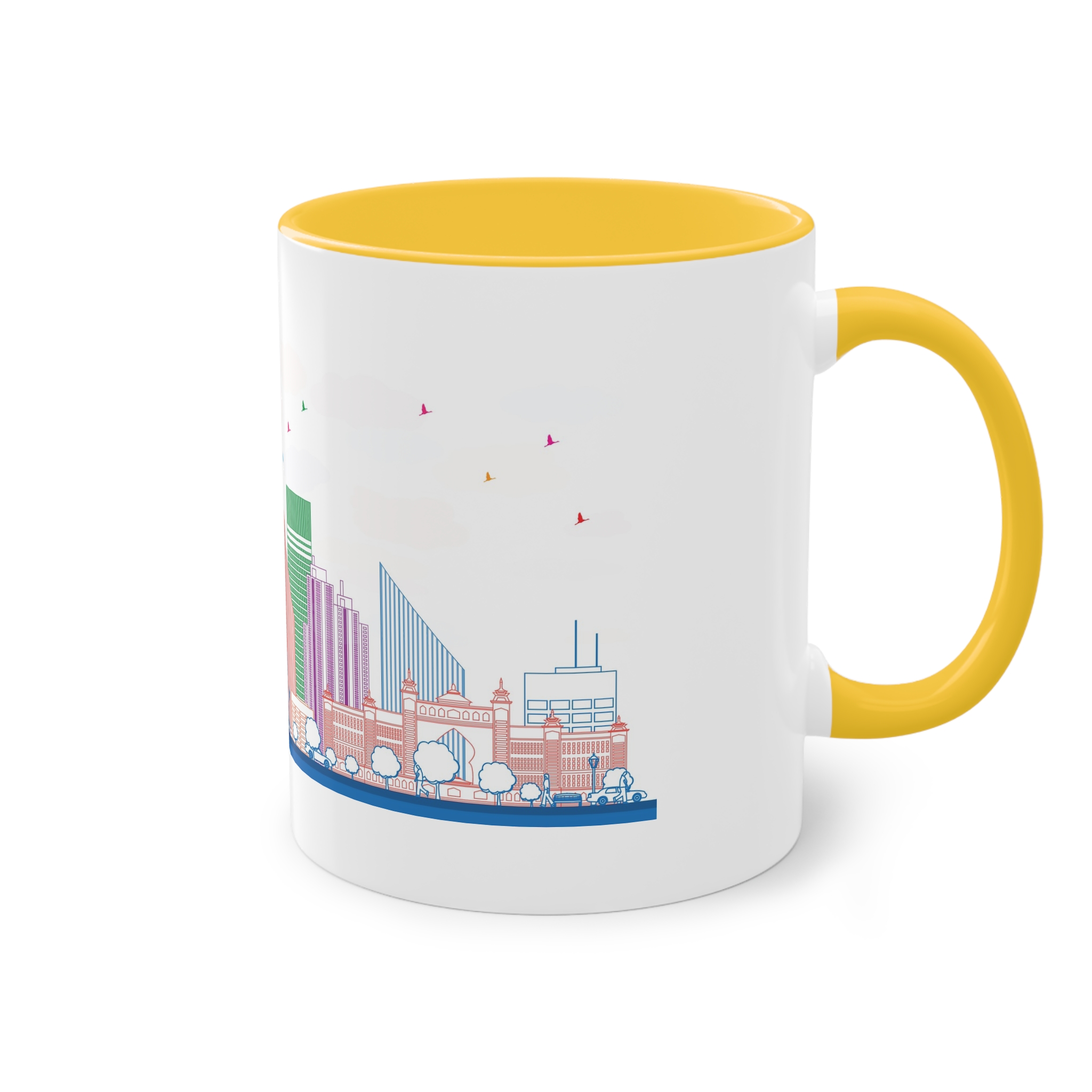 Dubai Outline Color Two Tone Coffee Mug 11oz - Image 20