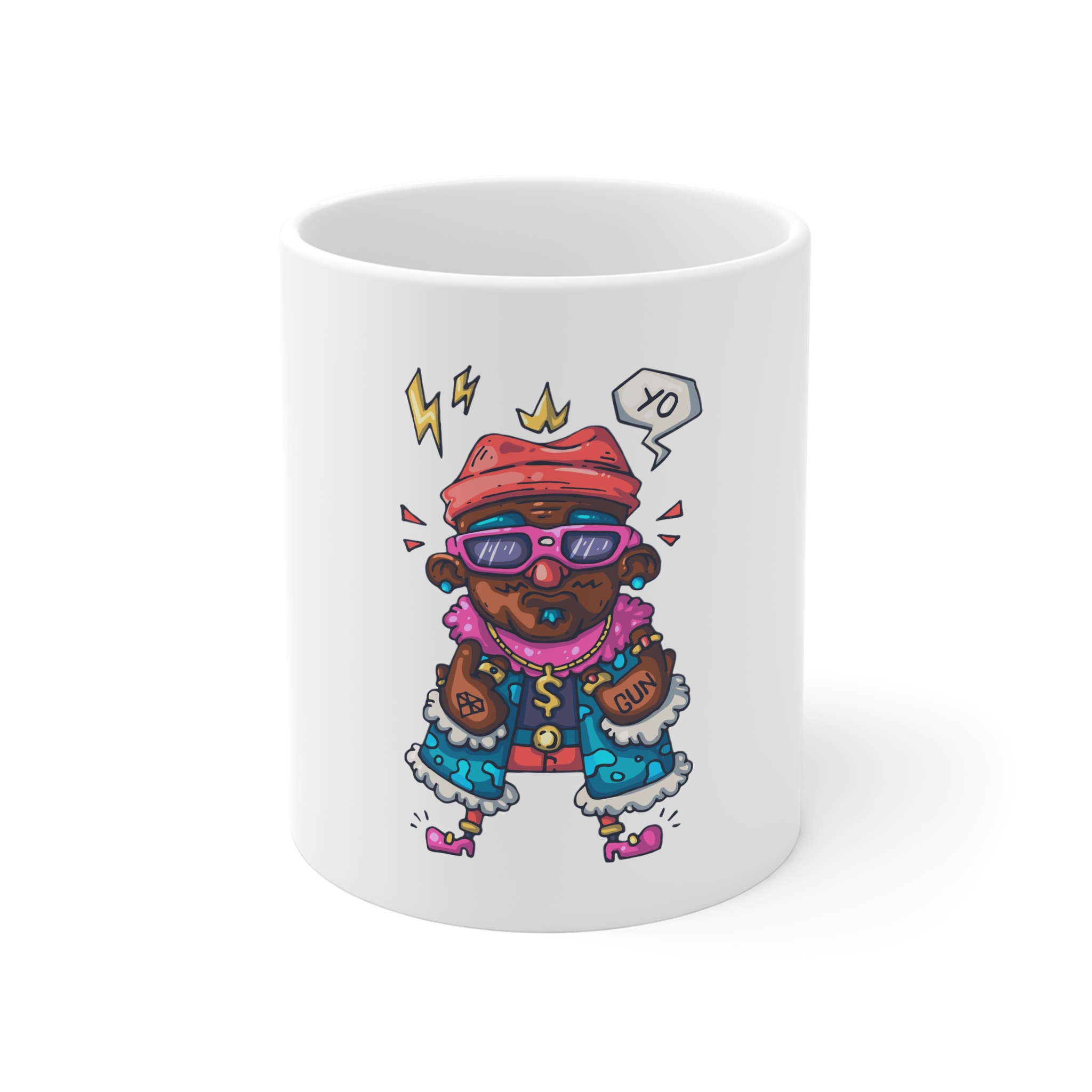 Real Ganster Cartoon Illustration Print Web 11oz White Mug