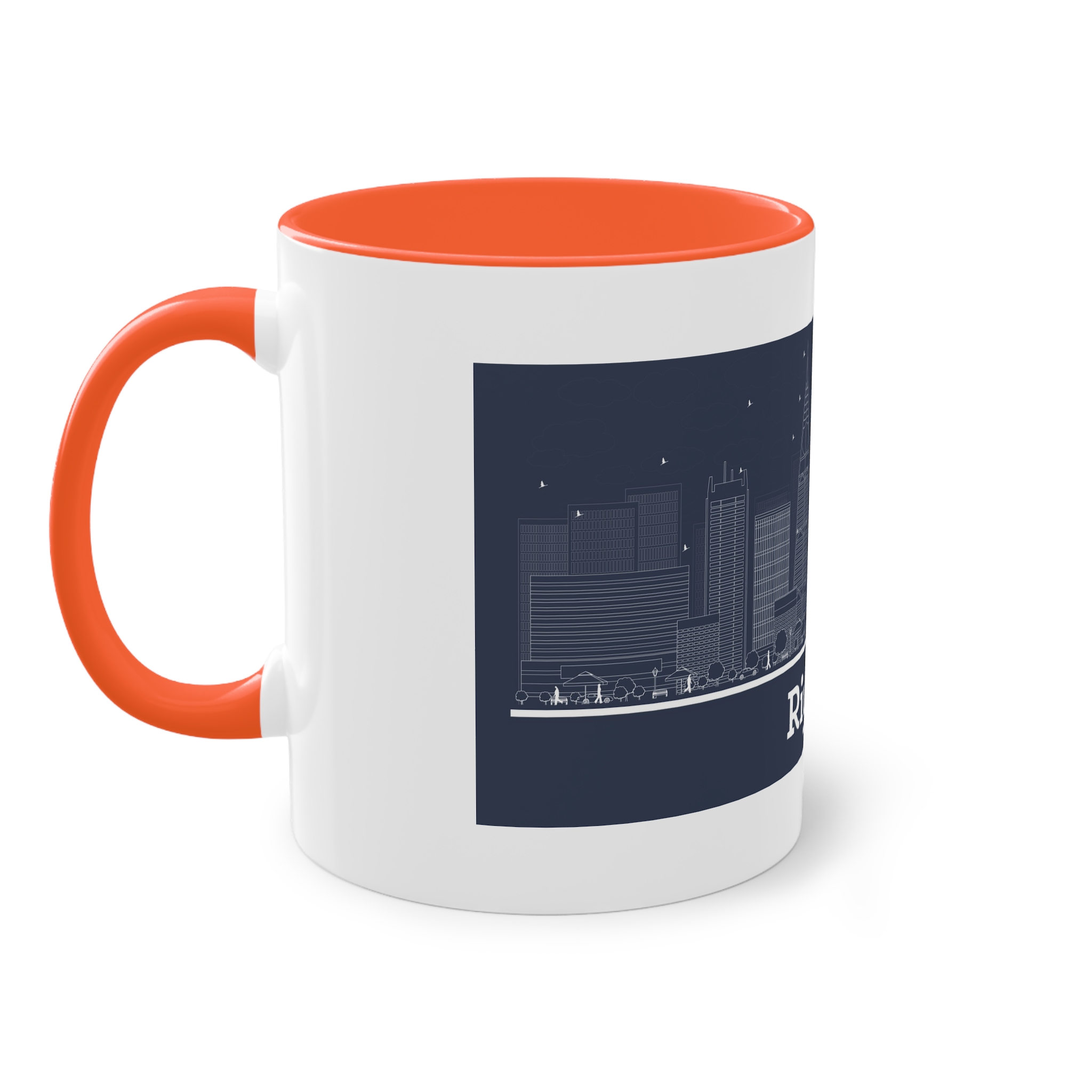 Riyadh Outline Inverse Two Tone Coffee Mug 11oz - Image 15
