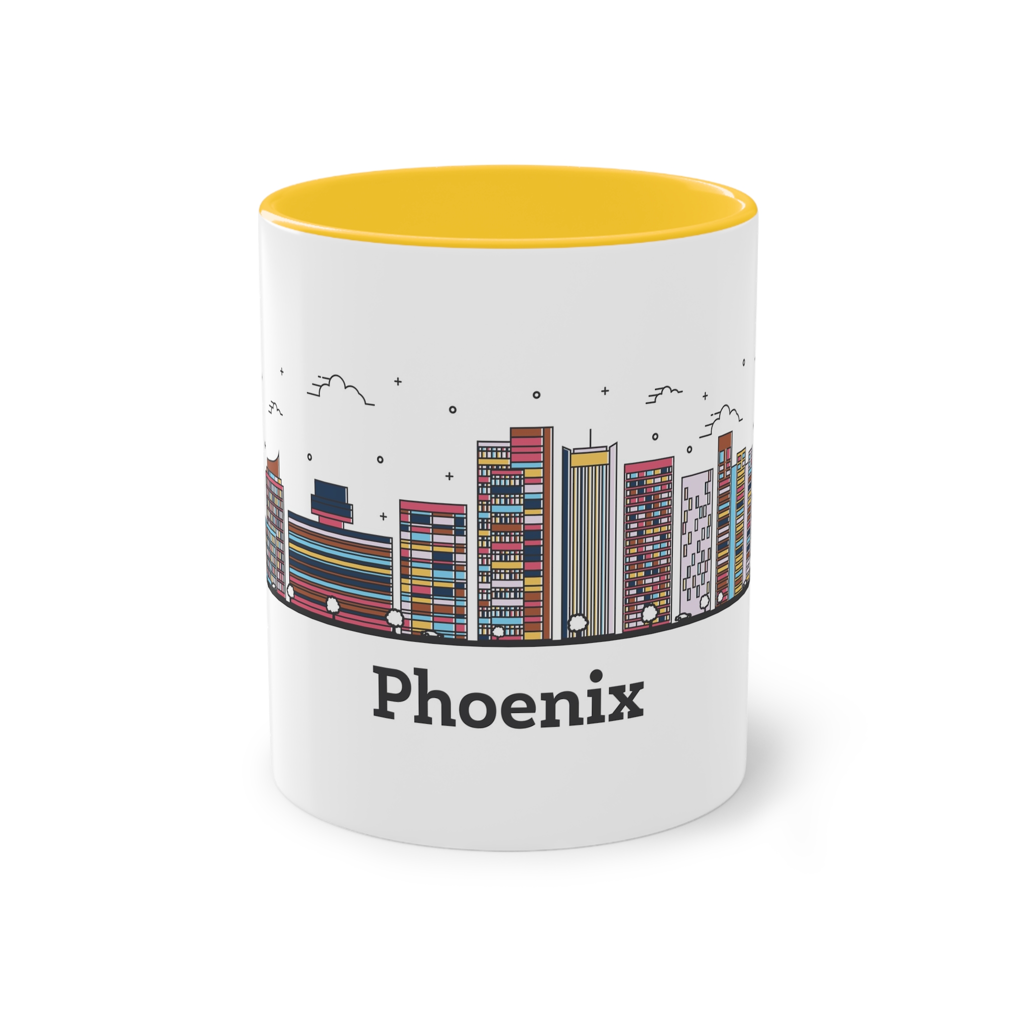 Phoenix Outline Bold Color Two Tone Coffee Mug 11oz - Image 17