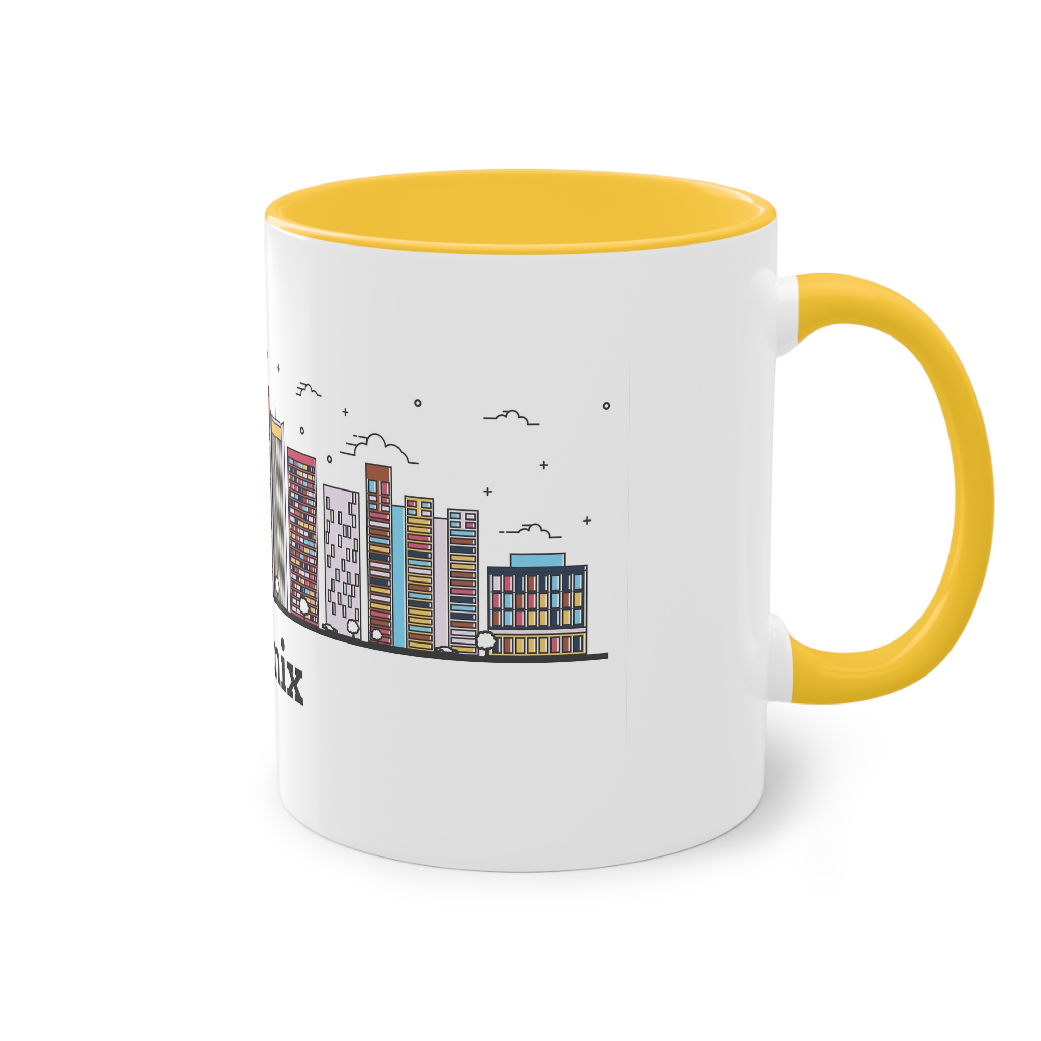 Phoenix Outline Bold Color Two Tone Coffee Mug 11oz - Image 20