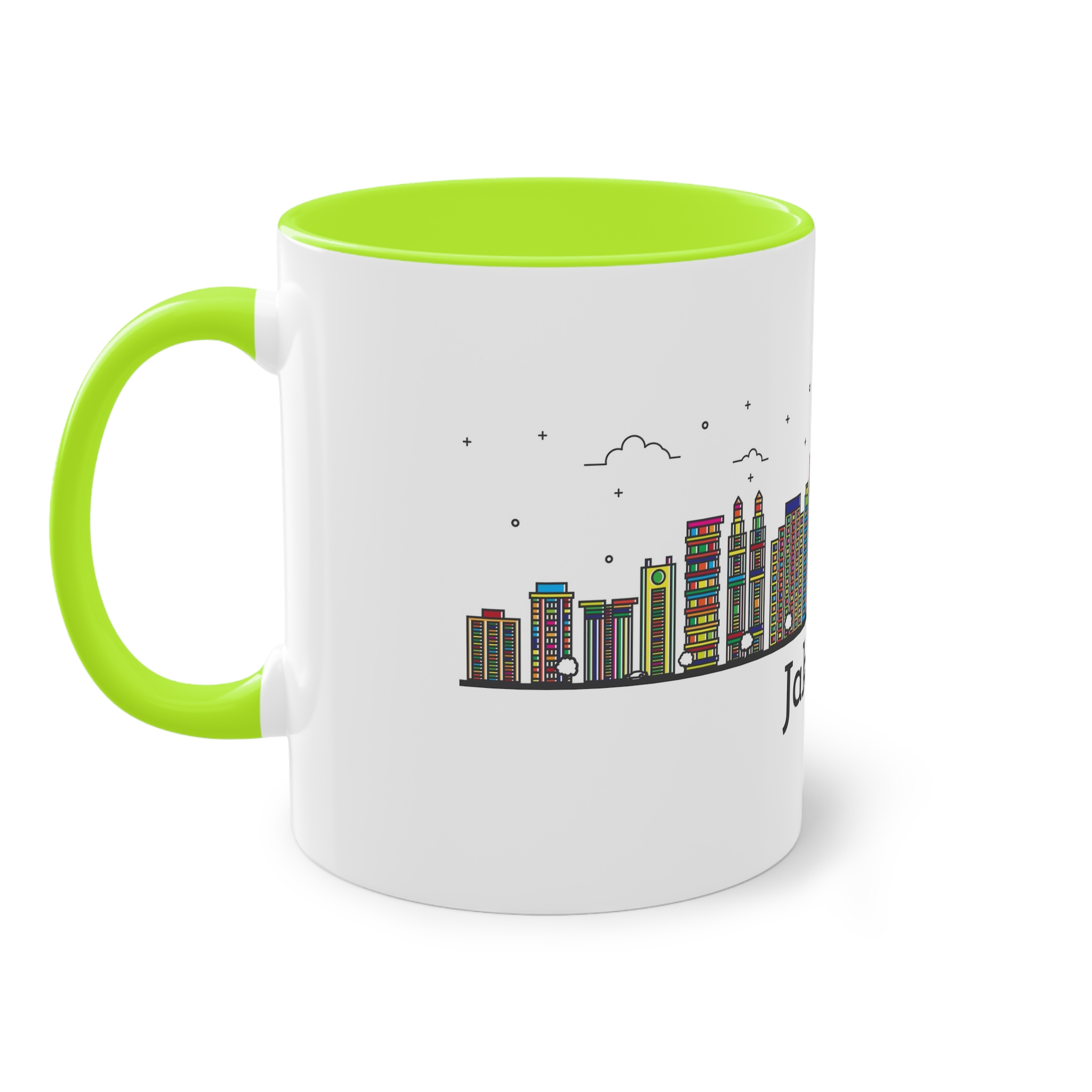 Jakarta Outline Bold Color Two Tone Coffee Mug 11oz - Image 27
