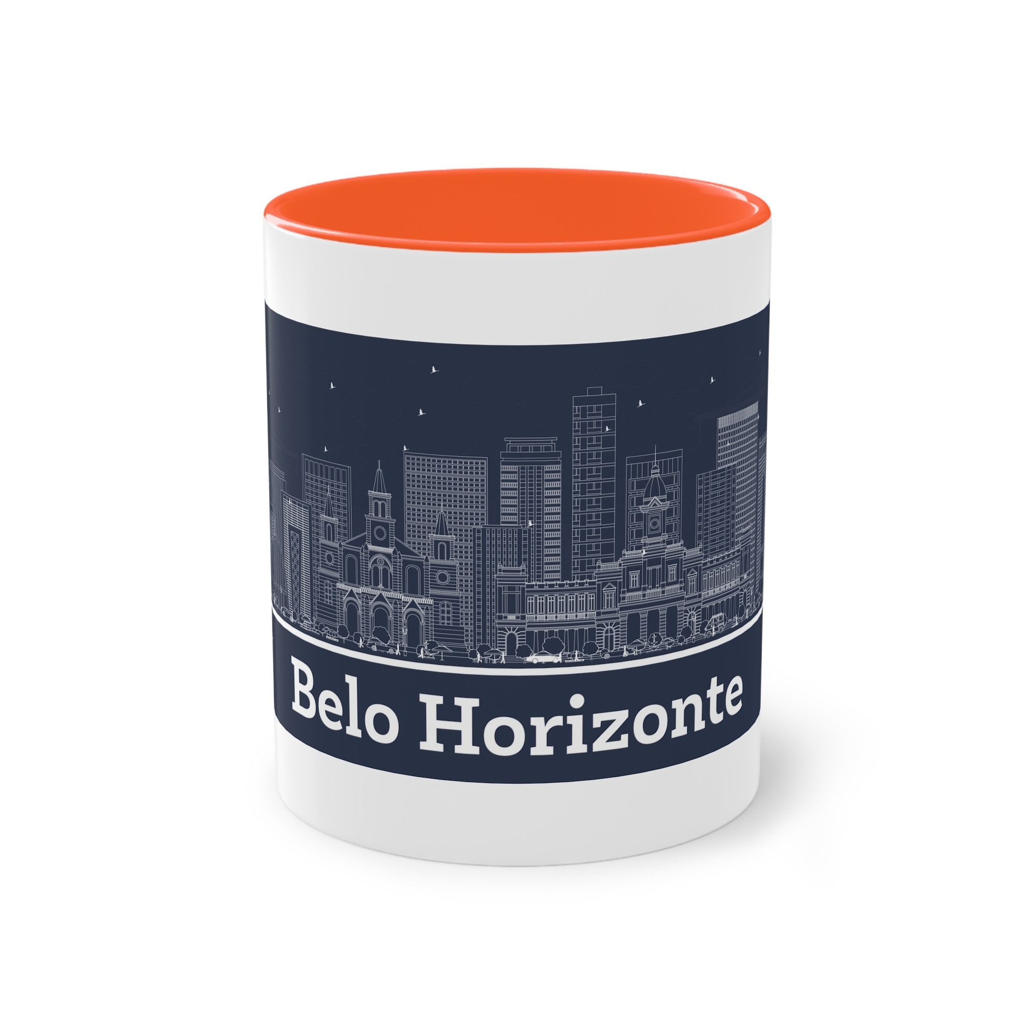 Belo Horizonte Outline Inverse Two Tone Coffee Mug 11oz - Image 13