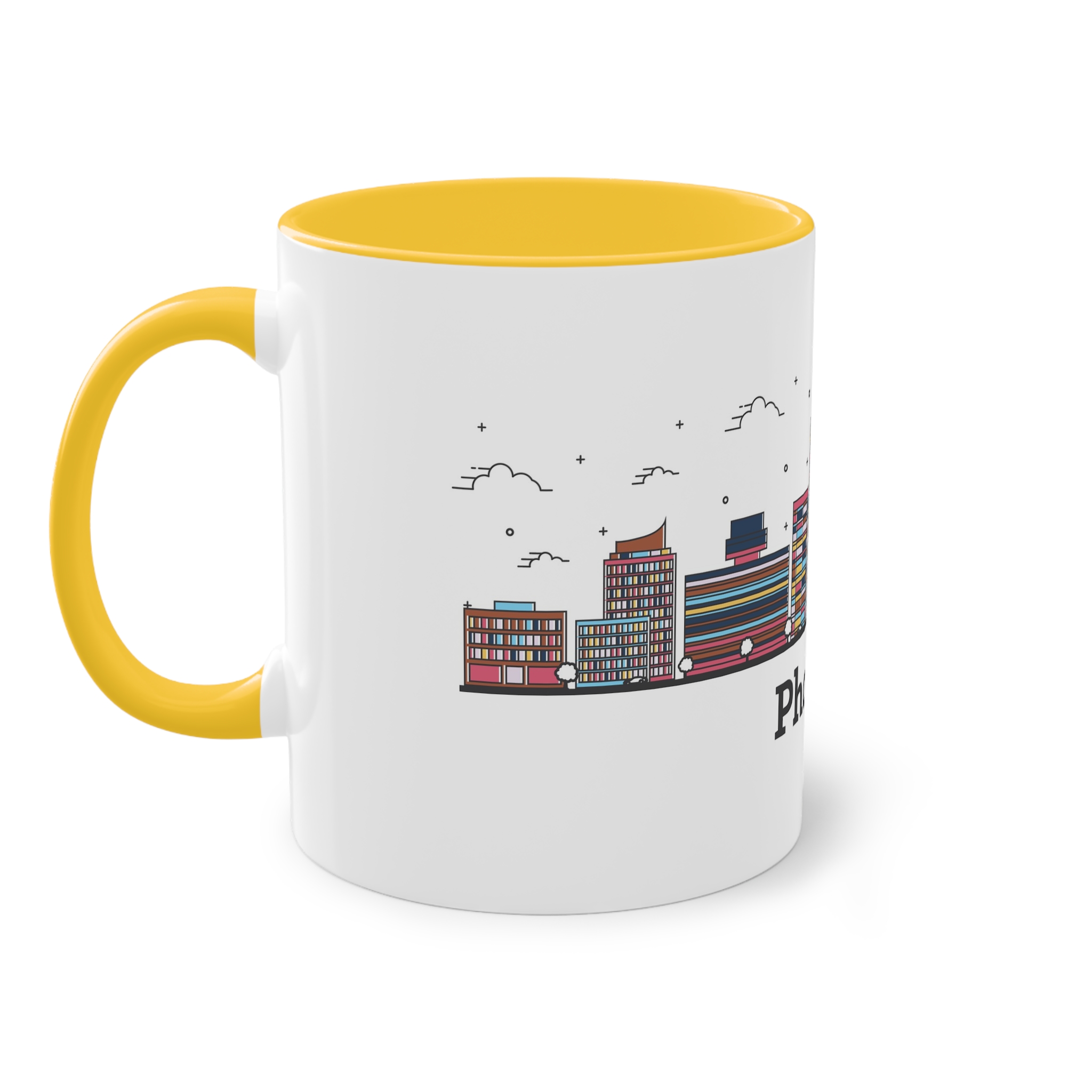 Phoenix Outline Bold Color Two Tone Coffee Mug 11oz - Image 19