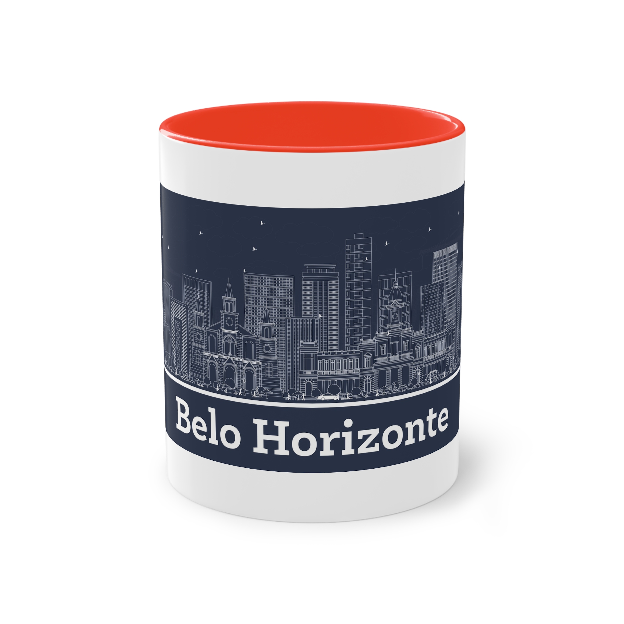 Belo Horizonte Outline Inverse Two Tone Coffee Mug 11oz