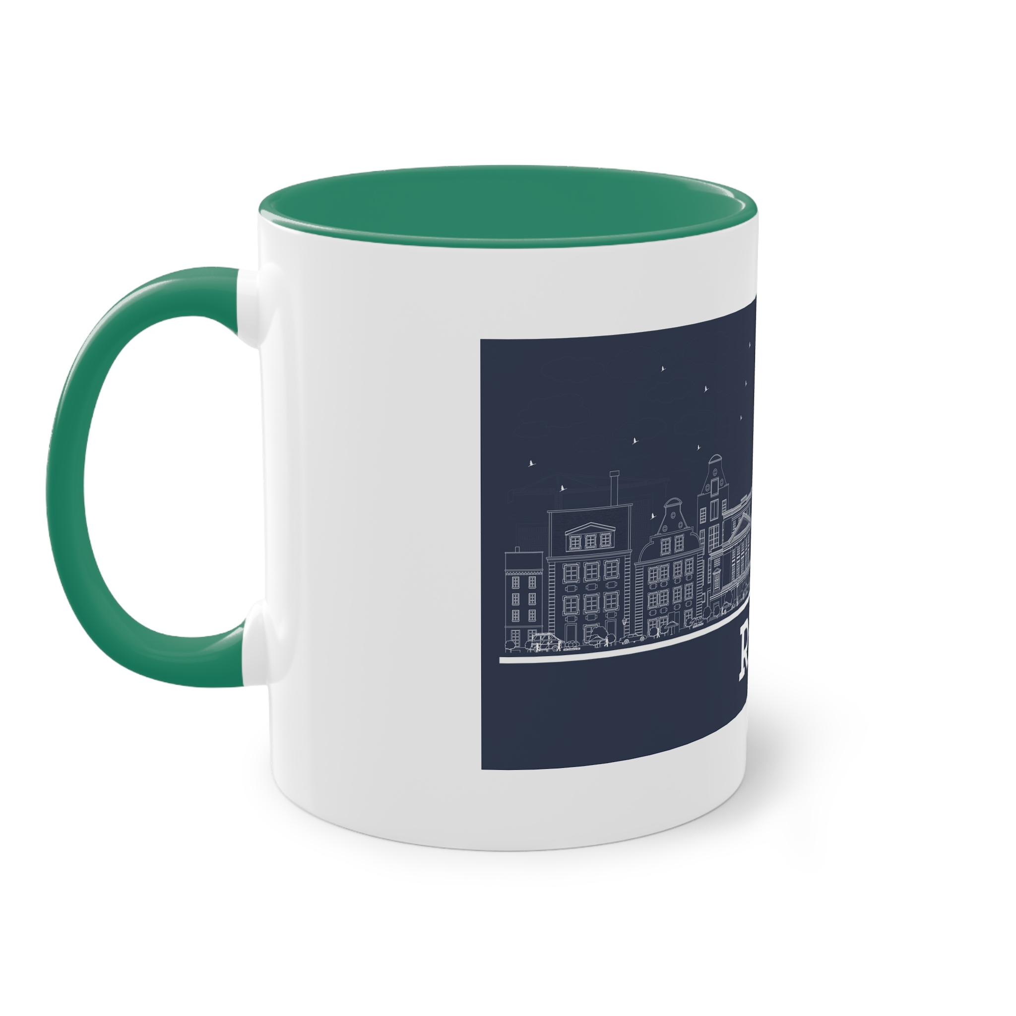 Riga Outline Inverse Two Tone Coffee Mug 11oz - Image 31
