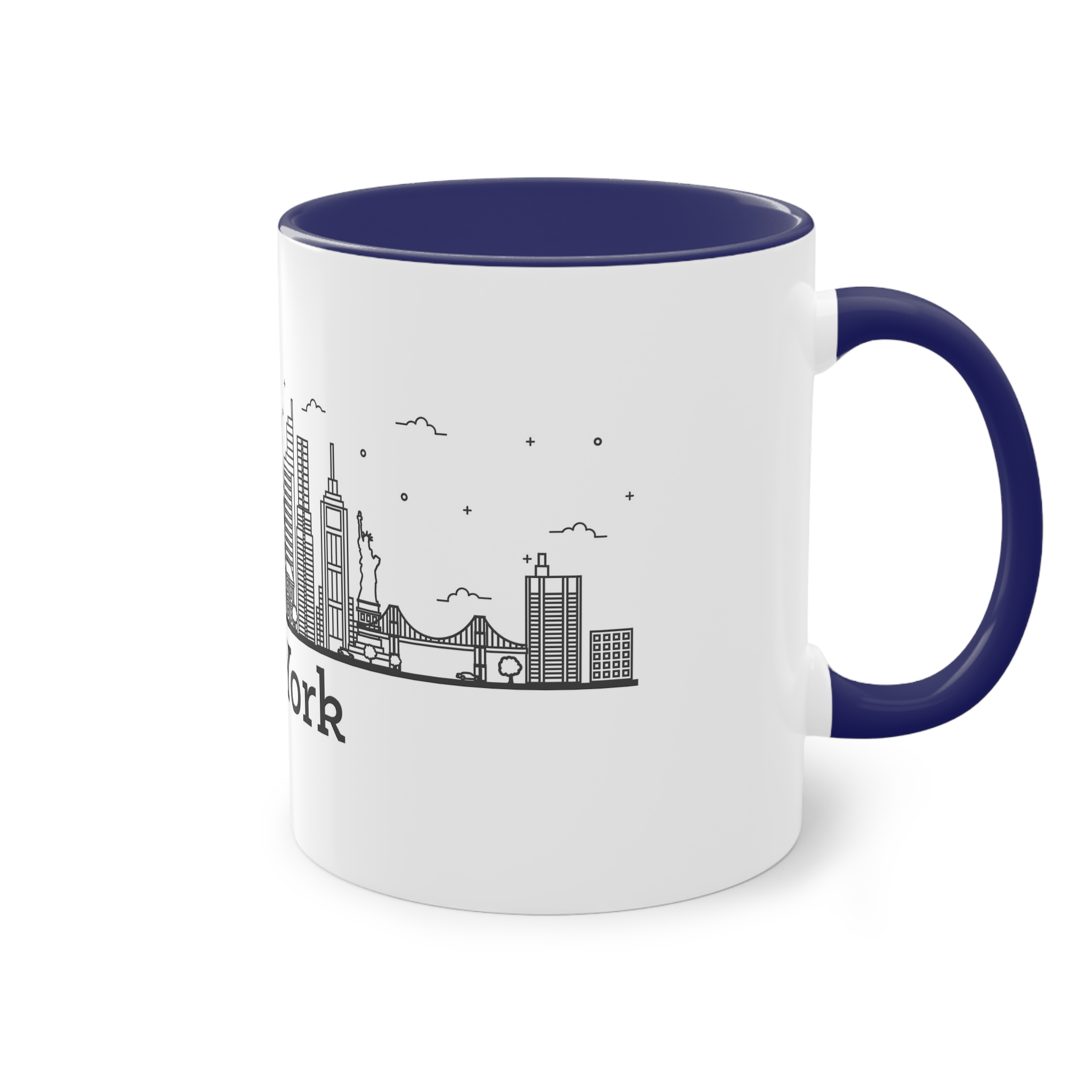New York Outline Bold 2018 Two Tone Coffee Mug 11oz - Image 44