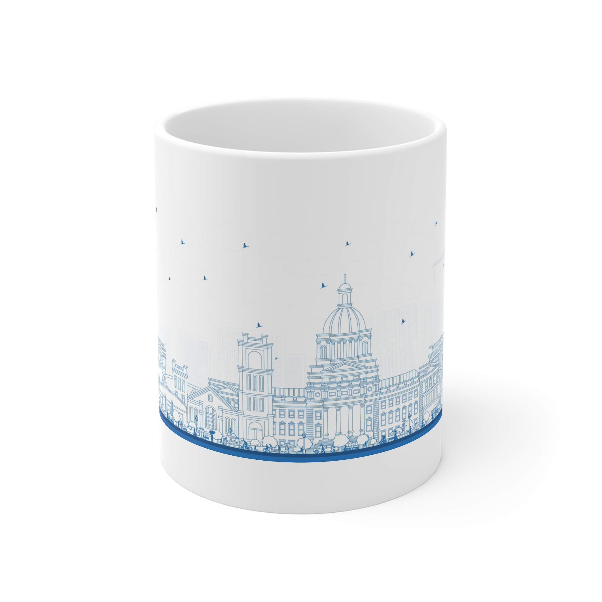 Pierre South Dakota Outline 11oz White Mug