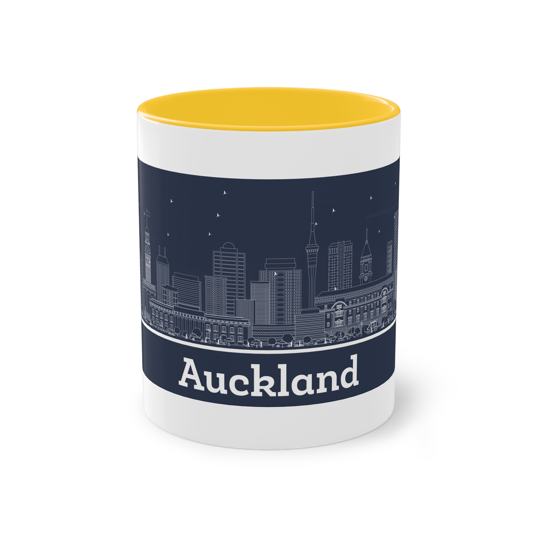 Auckland Outline Inverse Two Tone Coffee Mug 11oz - Image 17