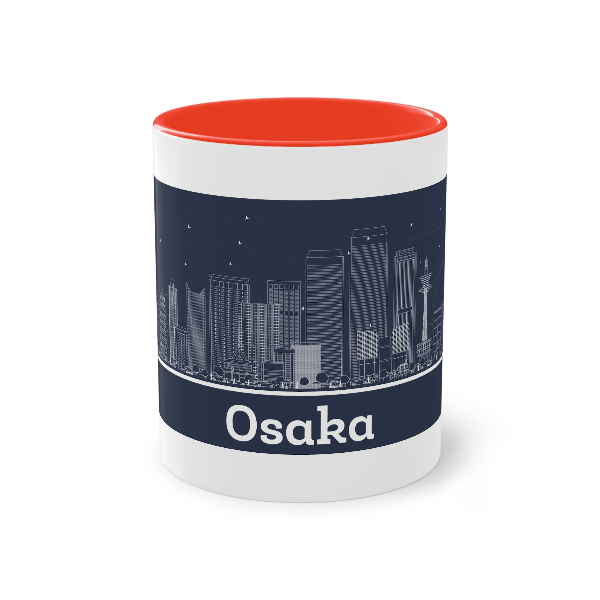 Osaka Outline Inverse Two Tone Coffee Mug 11oz