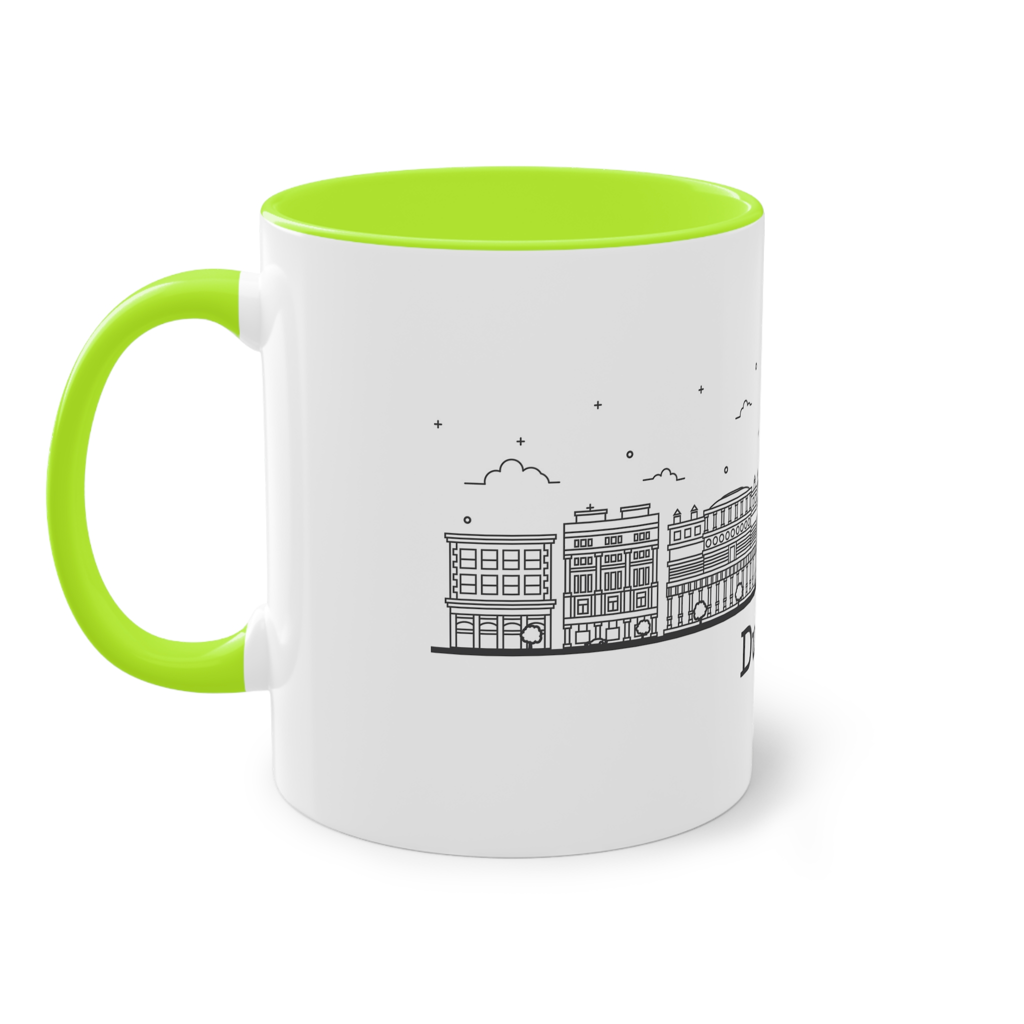 Dublin Outline Bold Two Tone Coffee Mug 11oz - Image 27