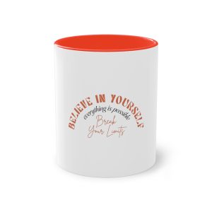 Believe Yourself Inspirational Quote Creative Streetwear Concept Vector Graphic Design Two Tone Coffee Mug 11oz