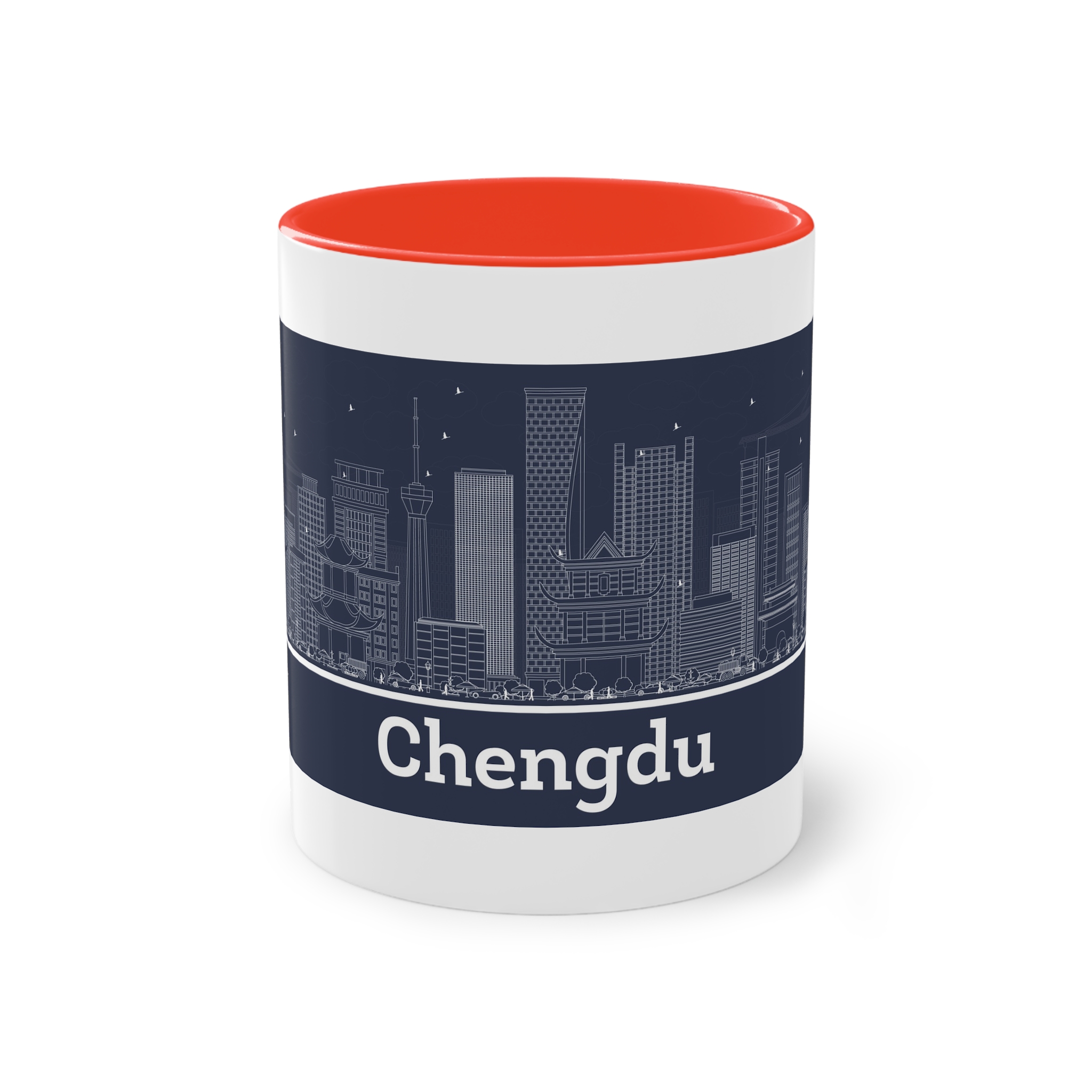 Chengdu Outline Inverse Two Tone Coffee Mug 11oz