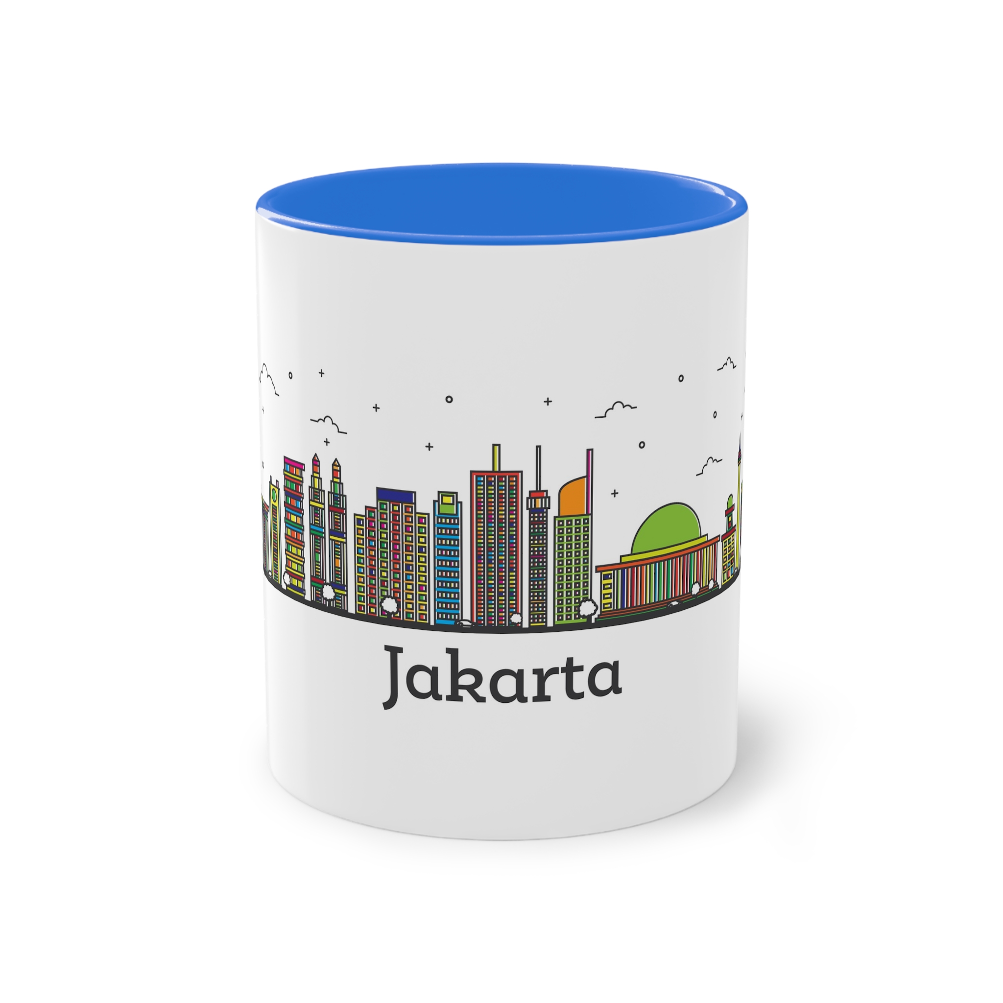 Jakarta Outline Bold Color Two Tone Coffee Mug 11oz - Image 37