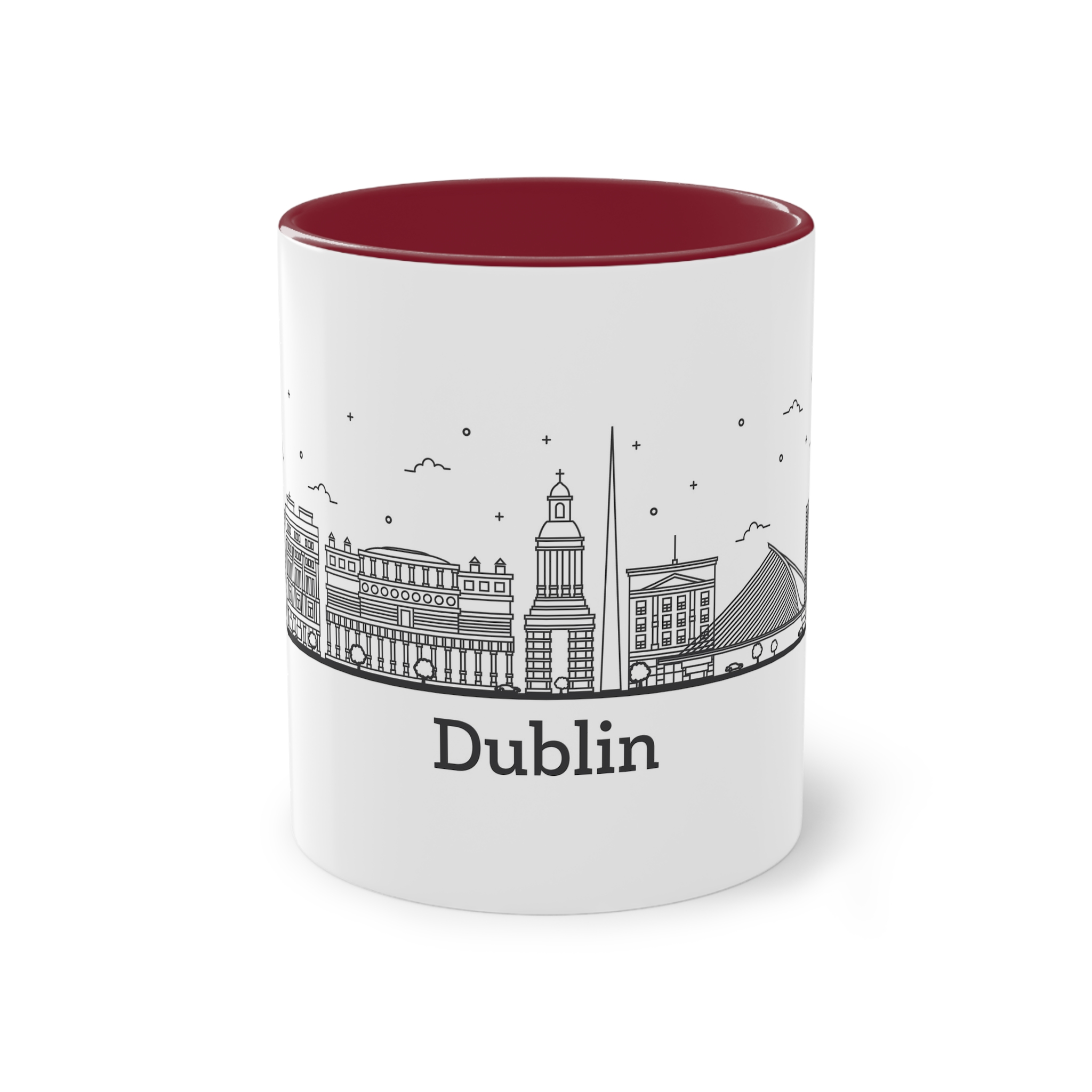Dublin Outline Bold Two Tone Coffee Mug 11oz - Image 5