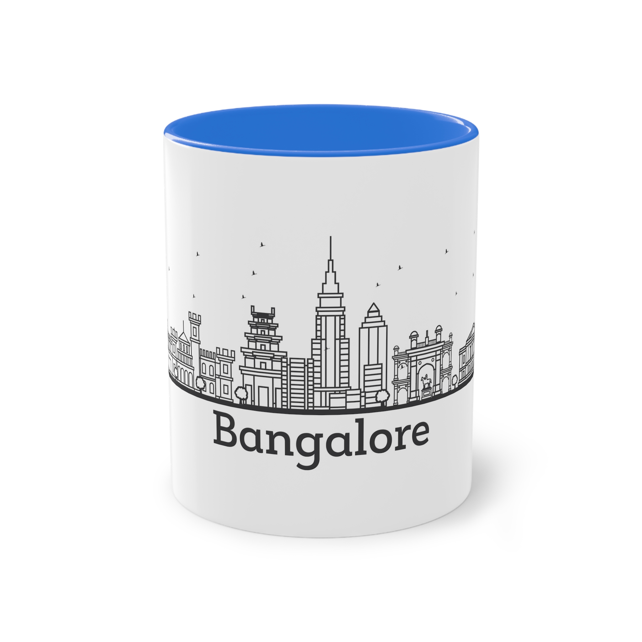 Bangalore Outline Bold Two Tone Coffee Mug 11oz - Image 37