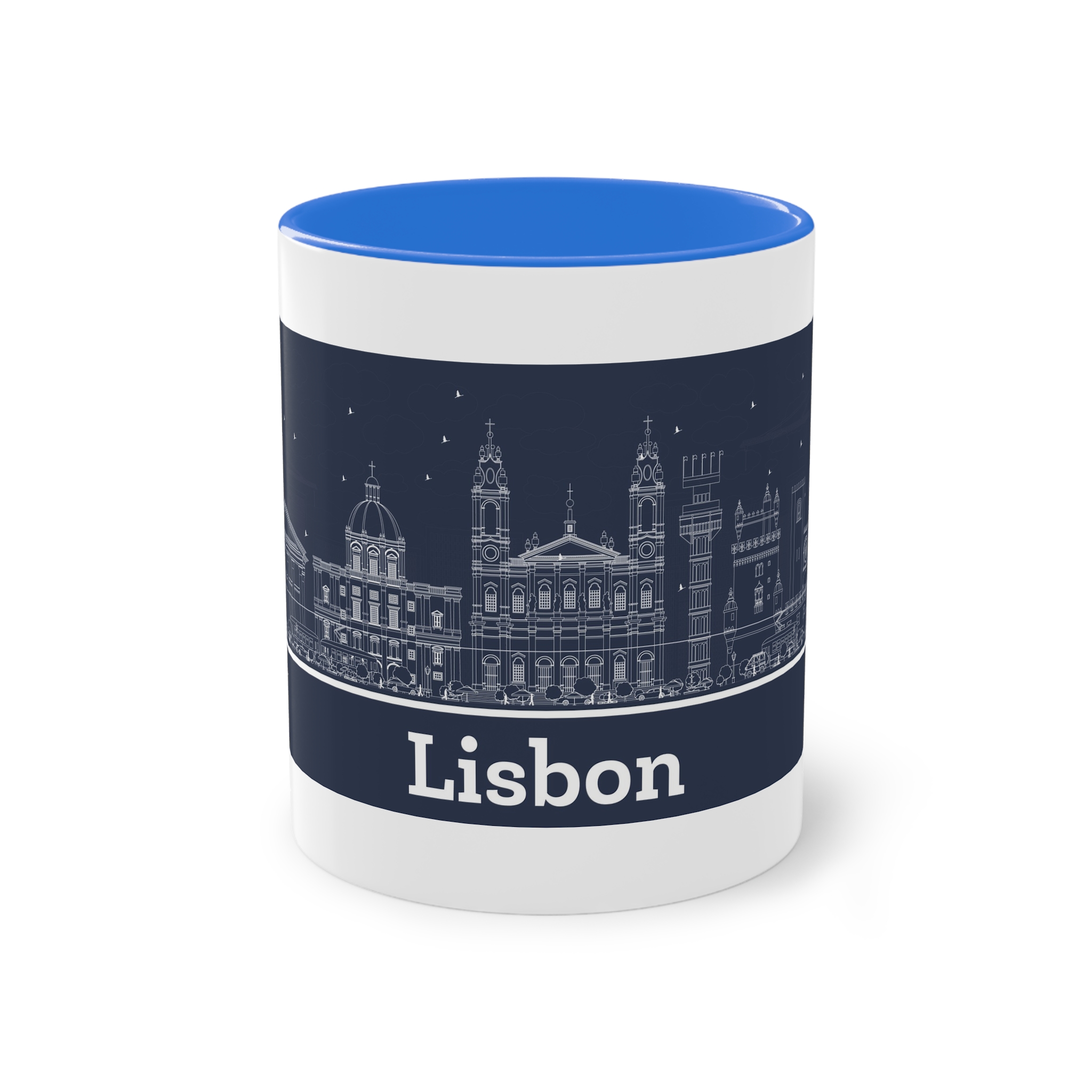 Lisbon New Outline Inverse Two Tone Coffee Mug 11oz - Image 37