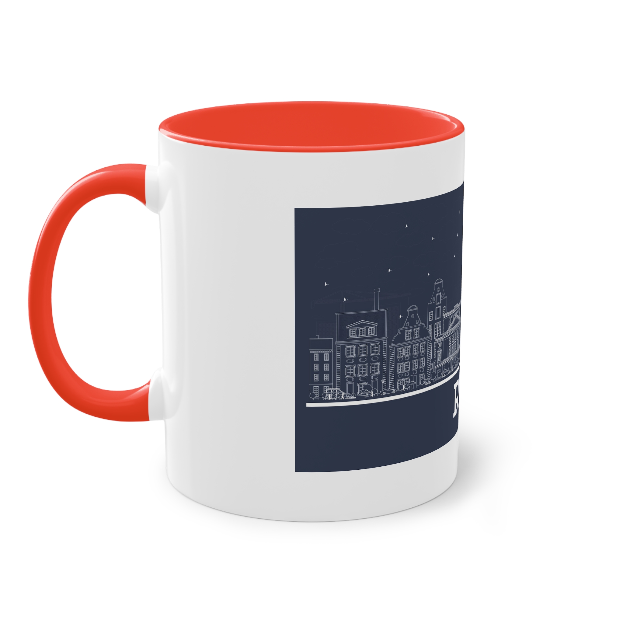 Riga Outline Inverse Two Tone Coffee Mug 11oz - Image 3