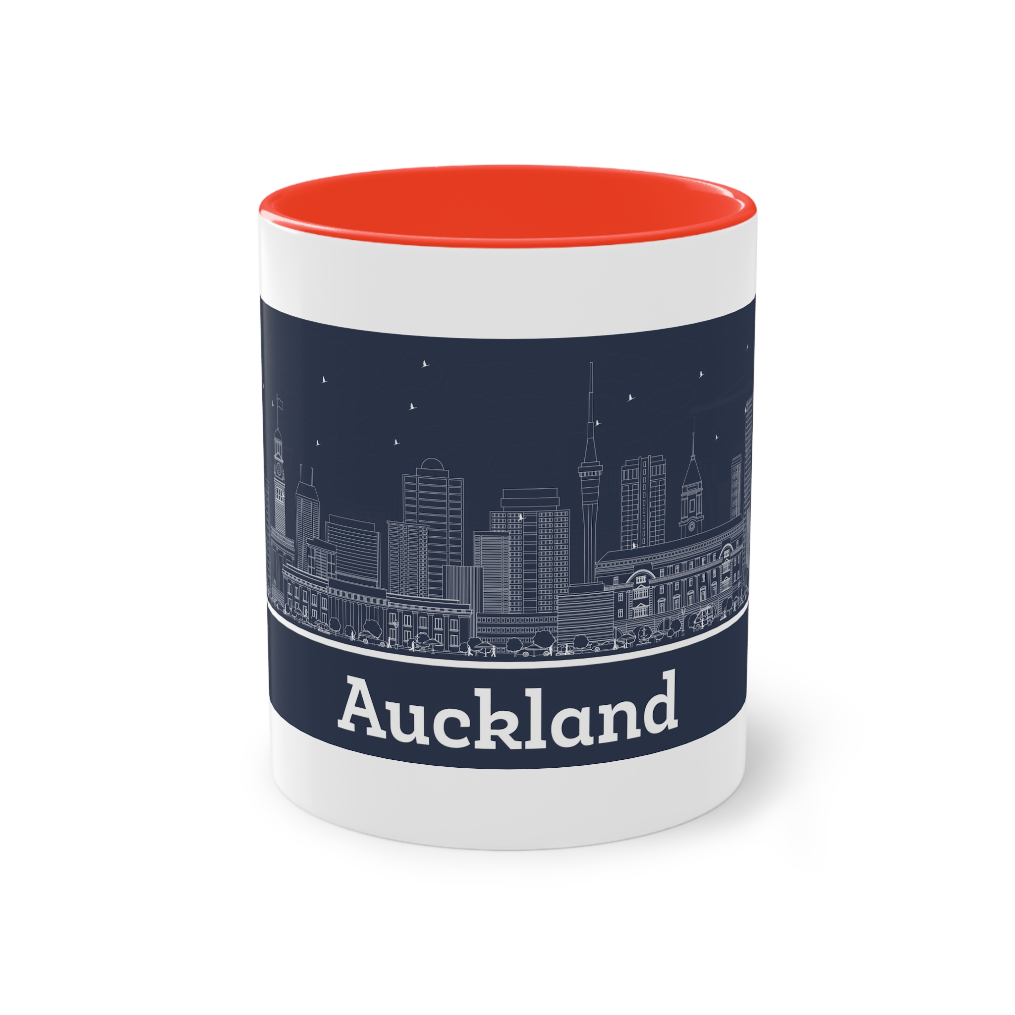 Auckland Outline Inverse Two Tone Coffee Mug 11oz