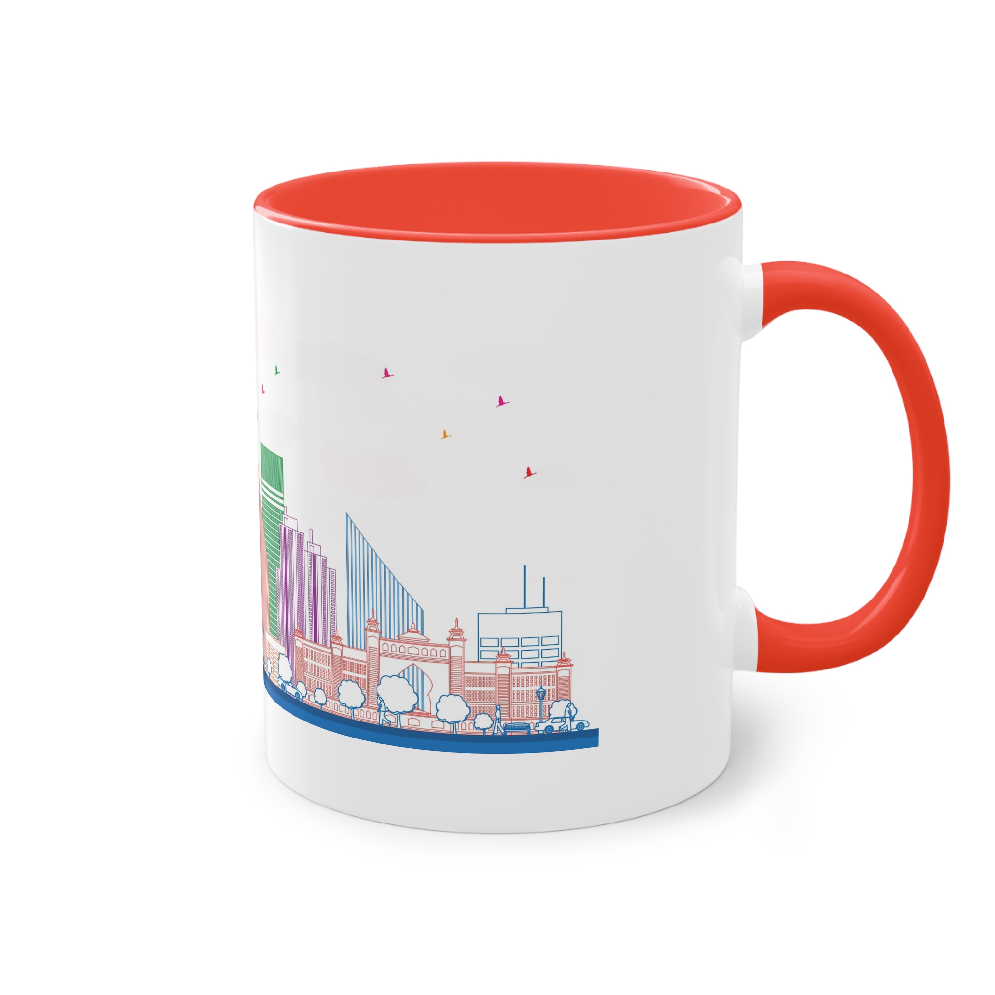 Dubai Outline Color Two Tone Coffee Mug 11oz - Image 4