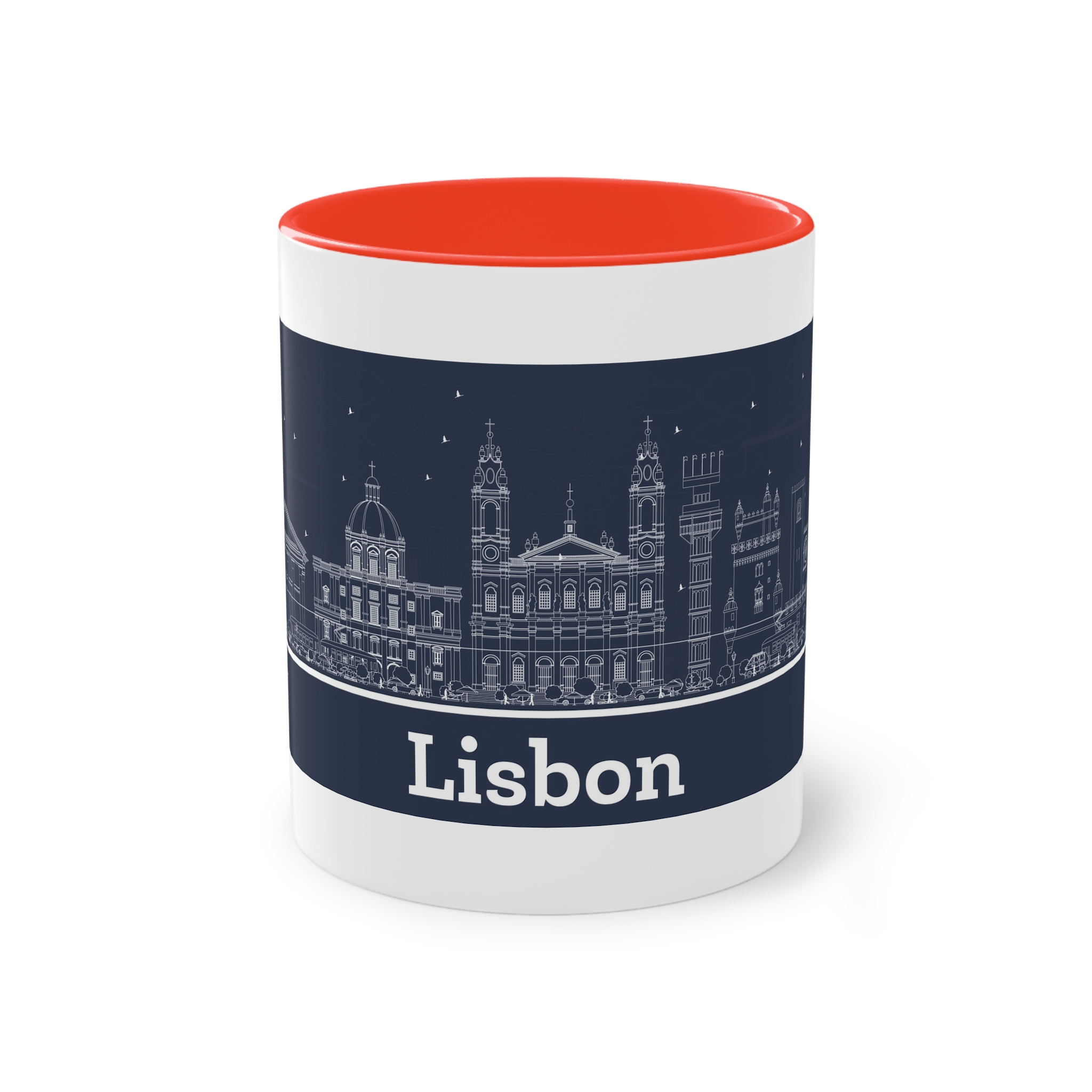 Lisbon New Outline Inverse Two Tone Coffee Mug 11oz