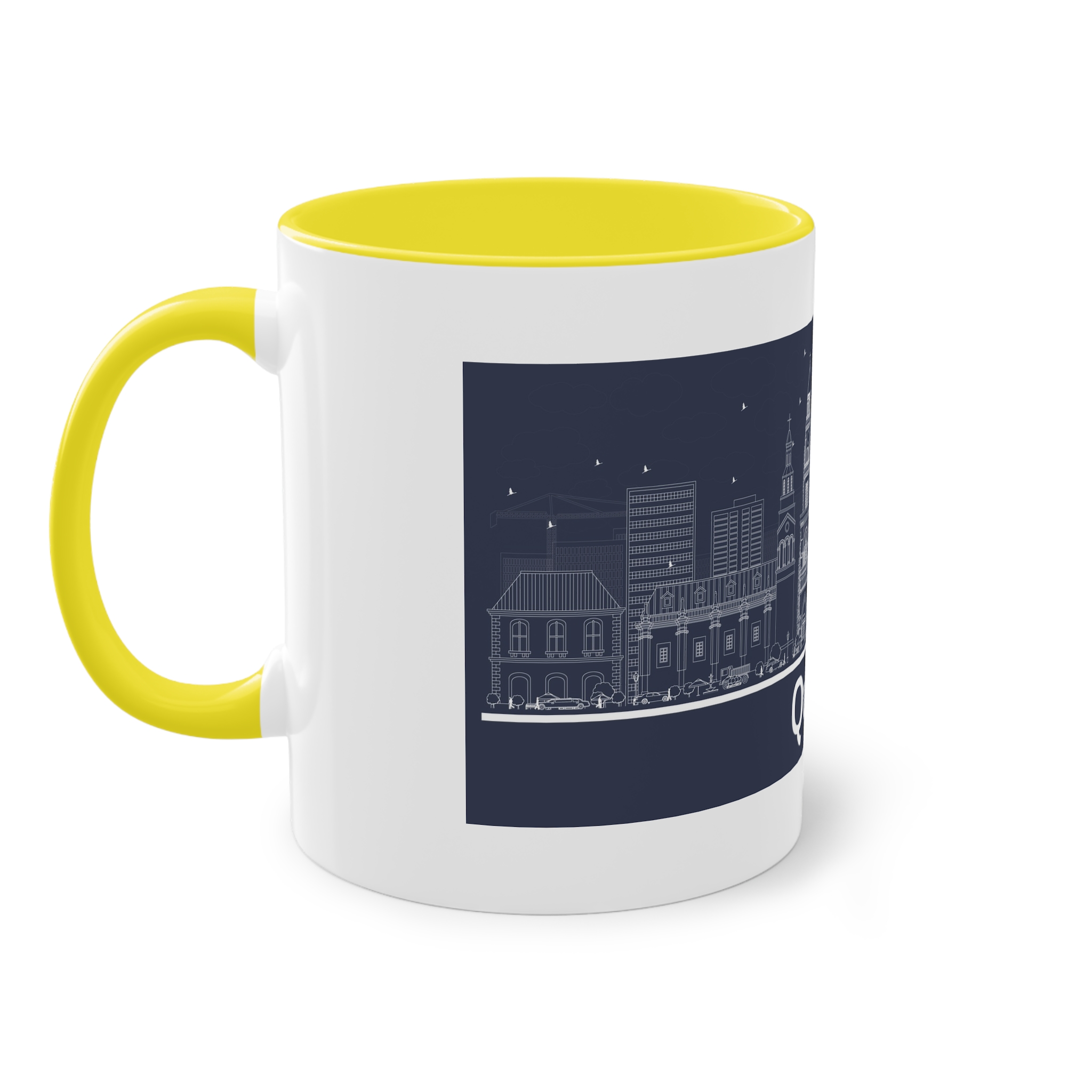 Quito Outline Inverse Two Tone Coffee Mug 11oz - Image 23