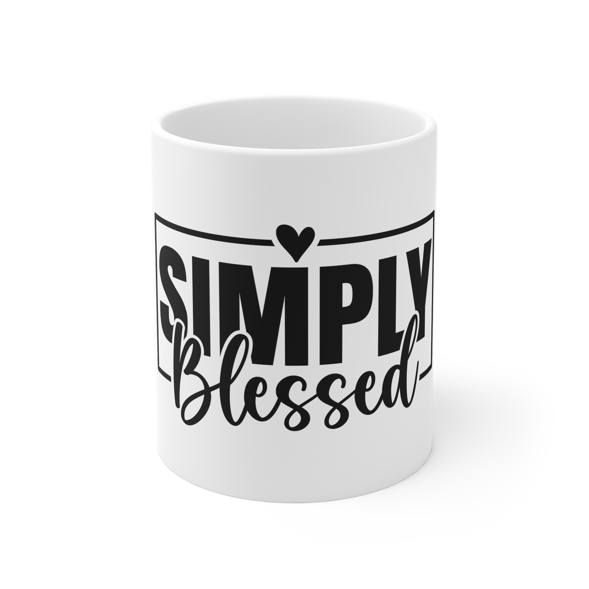 Simply Blessed Heartfelt Message Faith Gratitude 11oz White Mug