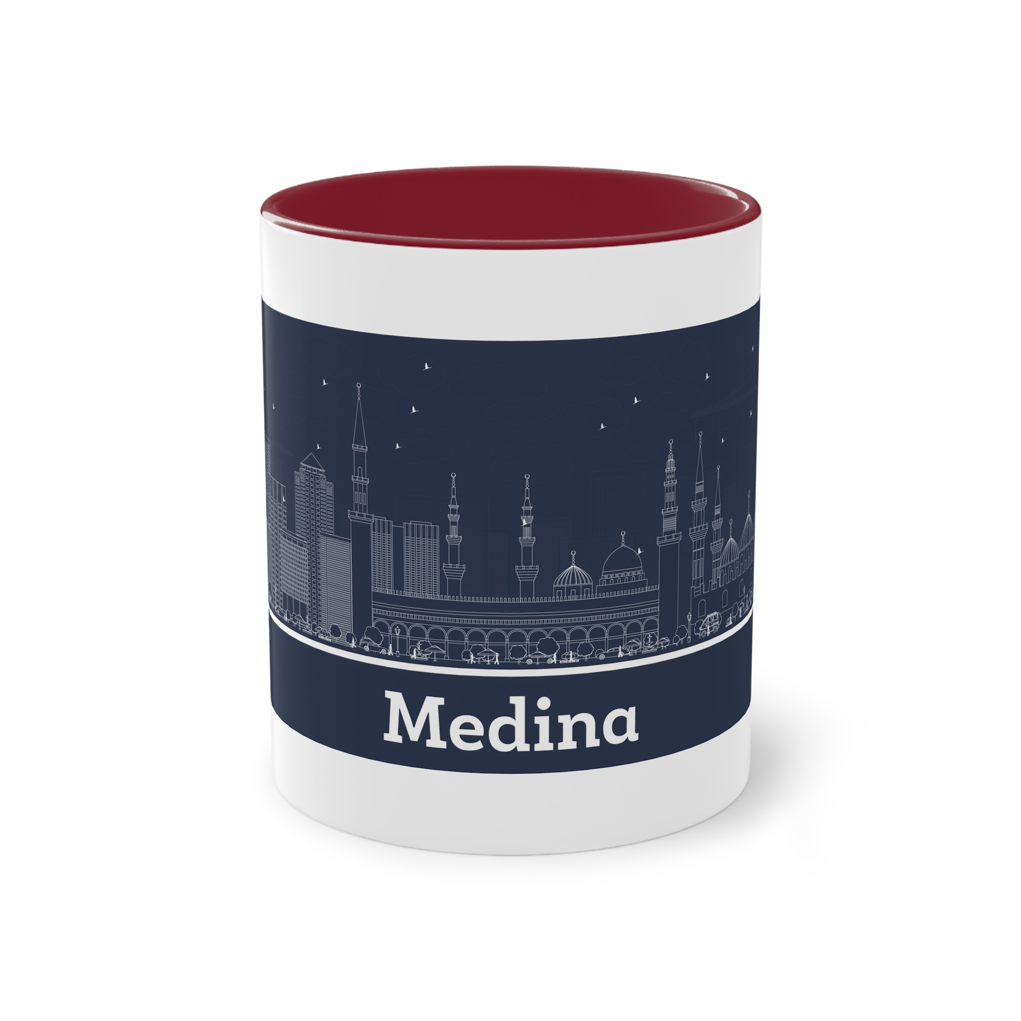 Medina Outline Inverse Two Tone Coffee Mug 11oz - Image 5