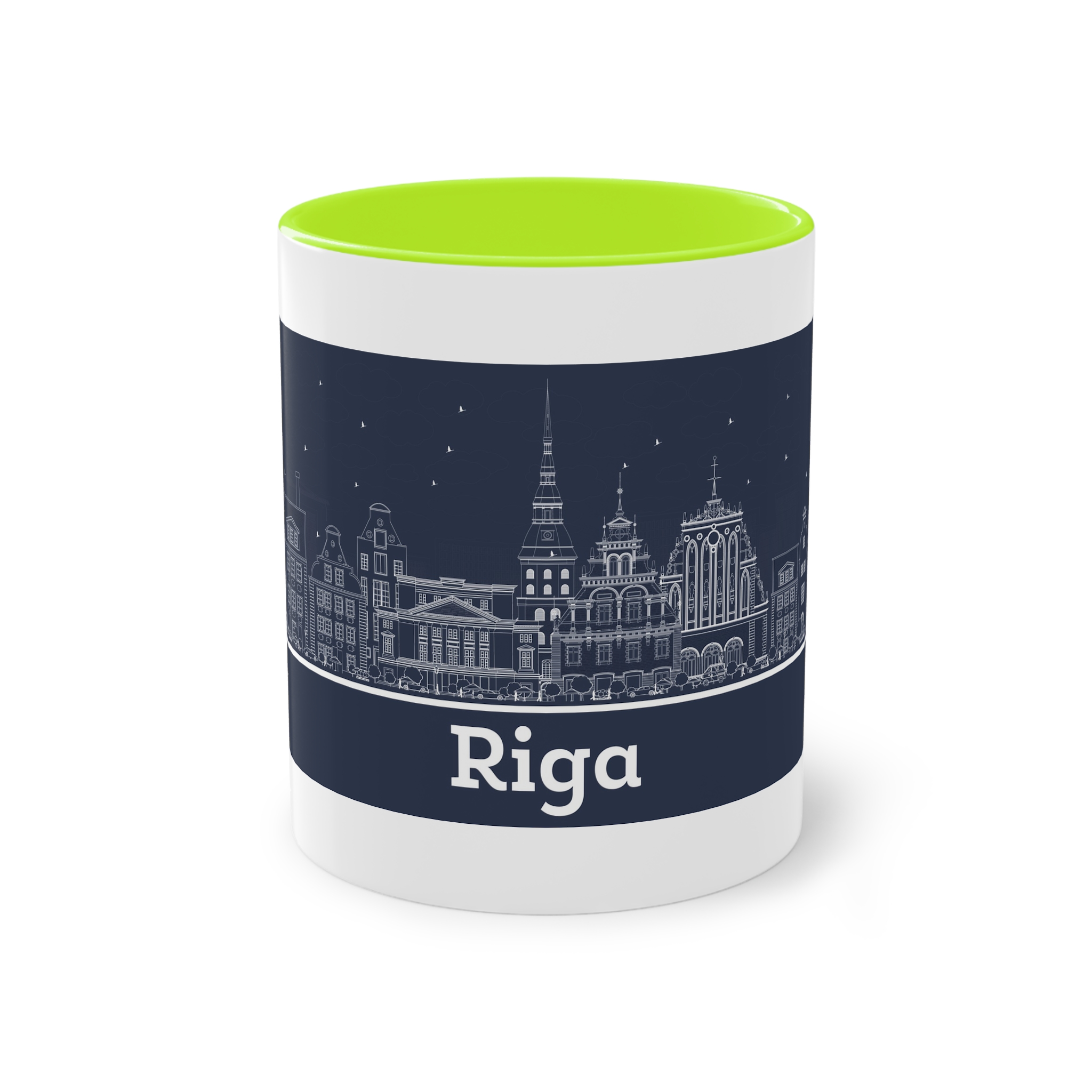 Riga Outline Inverse Two Tone Coffee Mug 11oz - Image 25