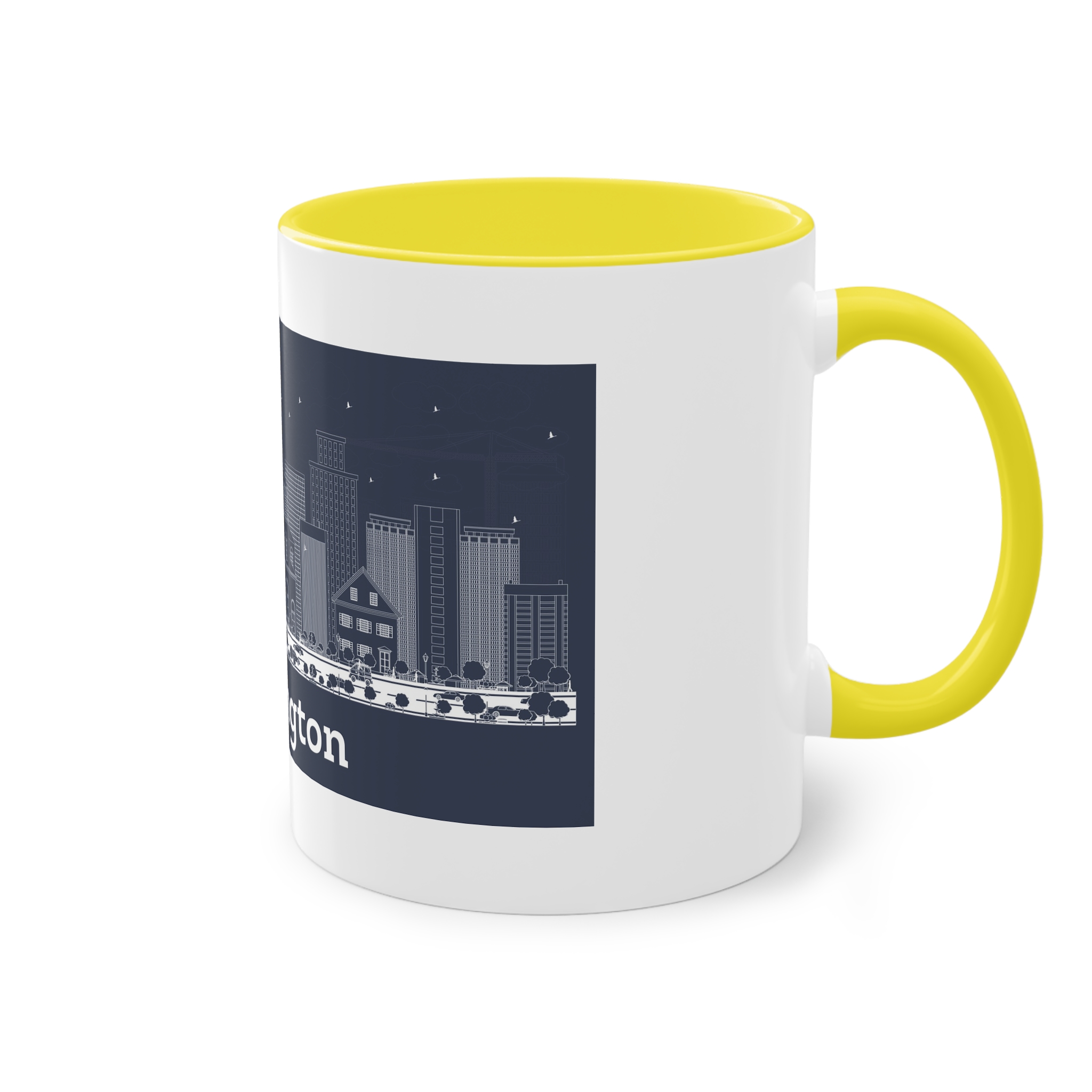 Wilmington Outline Inverse Two Tone Coffee Mug 11oz - Image 24