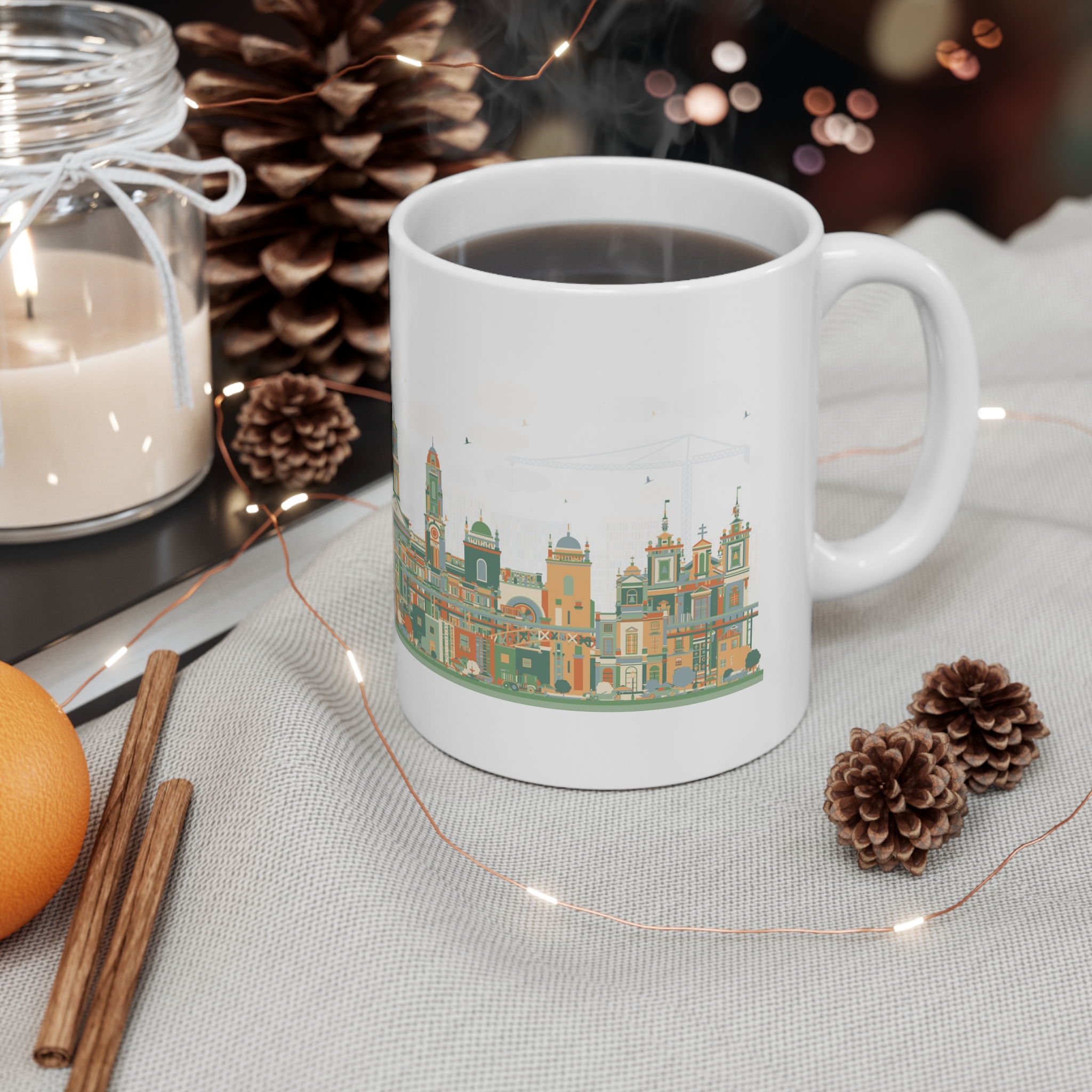 Porto Ver 1 11oz White Mug - Image 4