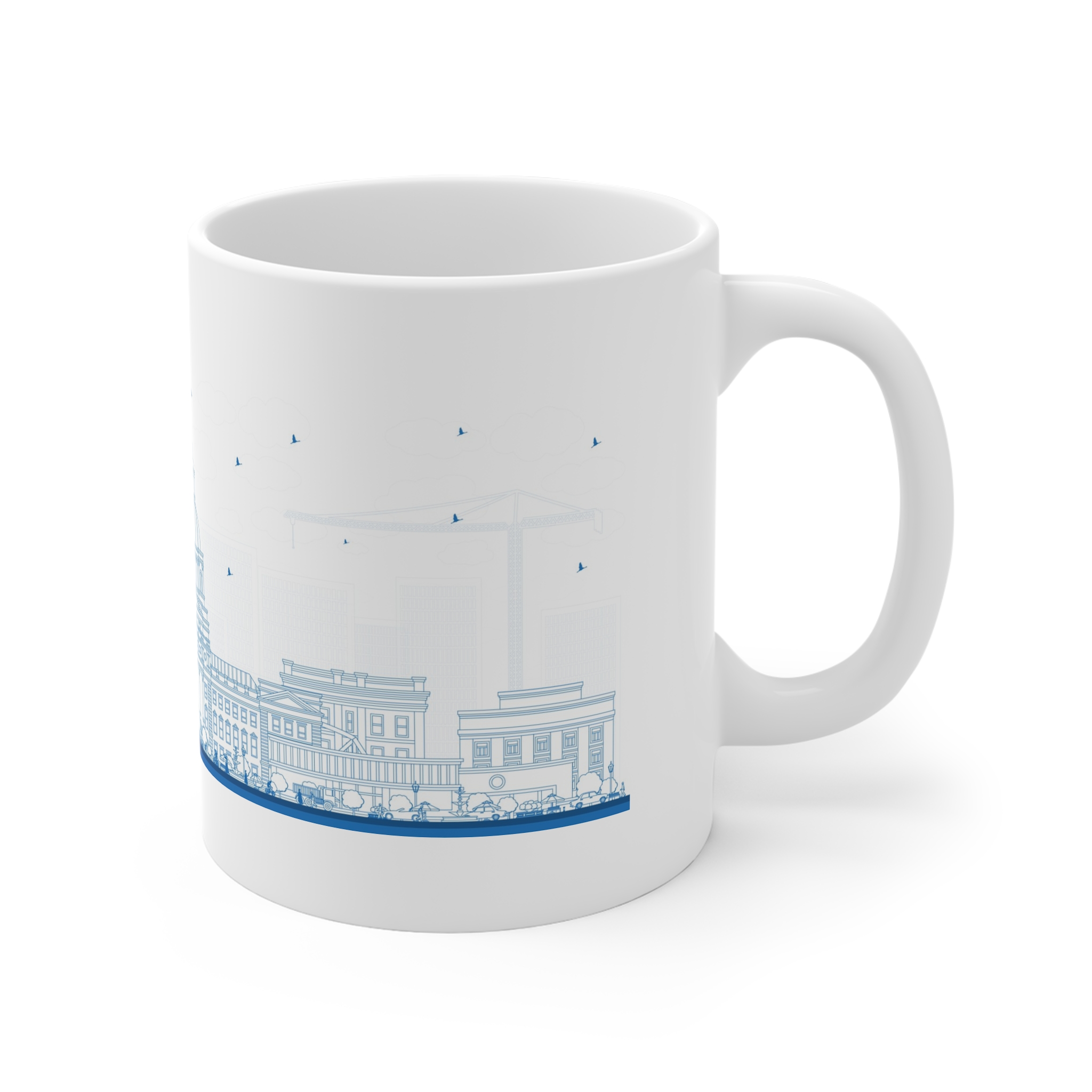 Pierre South Dakota Outline 11oz White Mug - Image 3