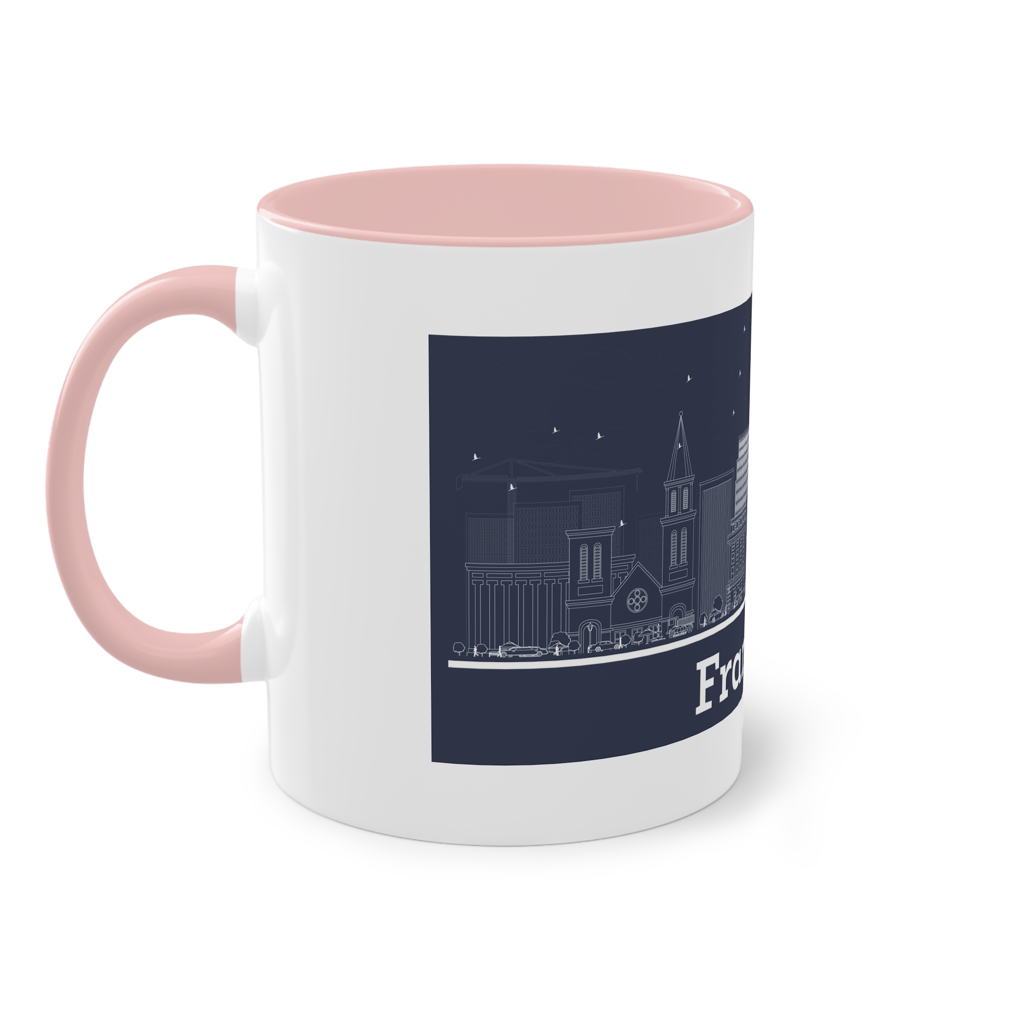 Frankfort Outline Inverse Two Tone Coffee Mug 11oz - Image 47