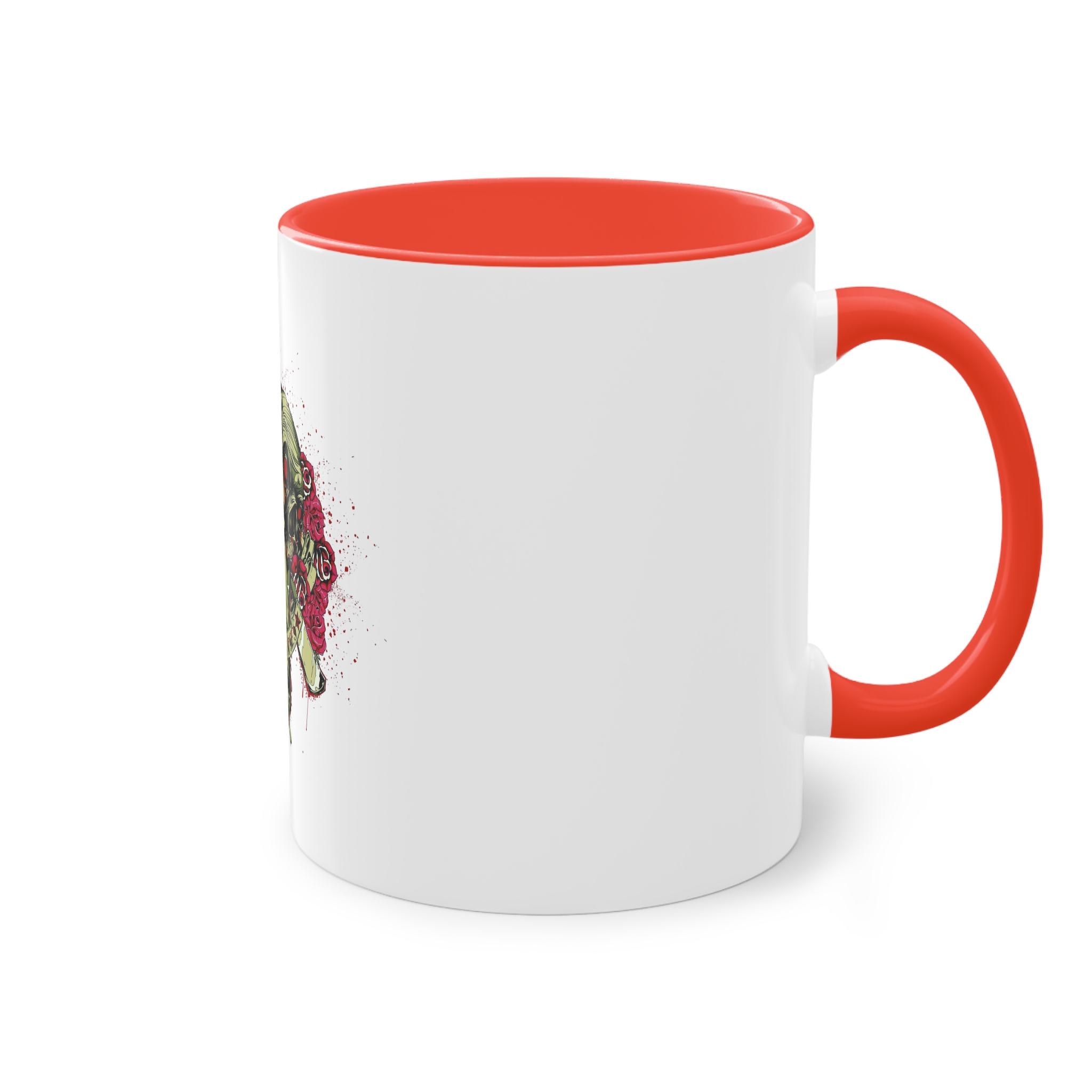 Back Back Zombie Skulls With Blades Knuckle Duster Two Tone Coffee Mug 11oz - Image 4