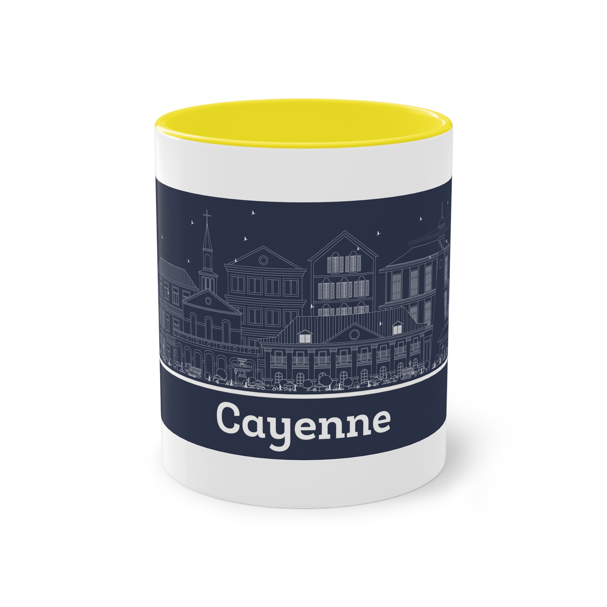 Cayenne Outline Inverse Two Tone Coffee Mug 11oz - Image 21